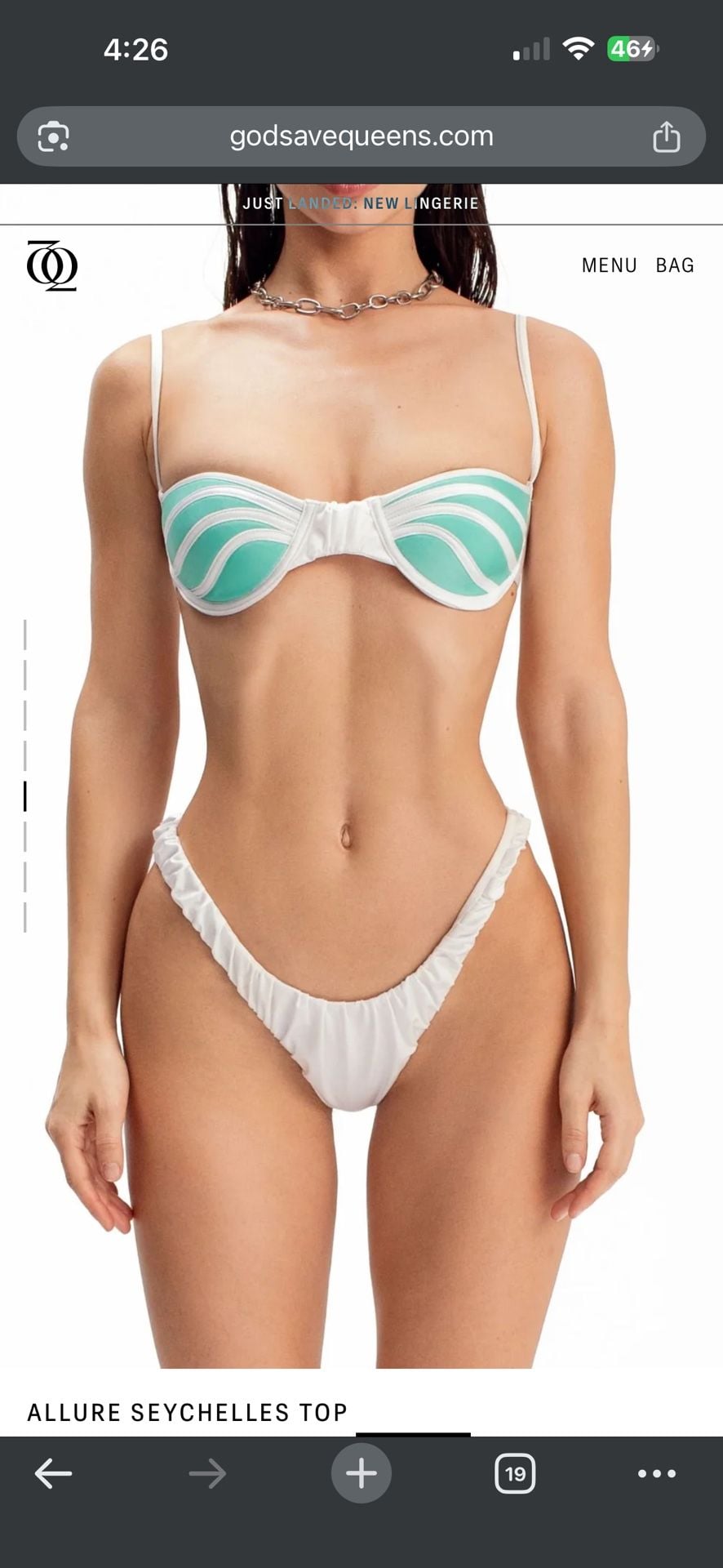 God Save Queens Allure Seychelles Bikini Set - Top Size L, Bottom Size XS 5