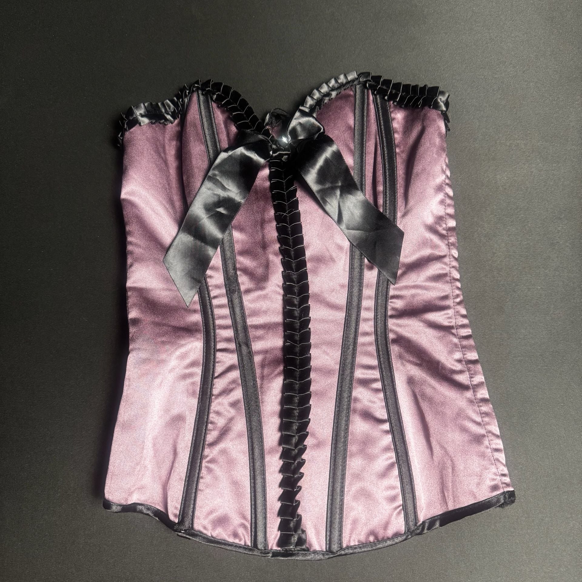 Shirley of Hollywood Pleated Ribbon Satin Corset Style 25957 Size 32 1