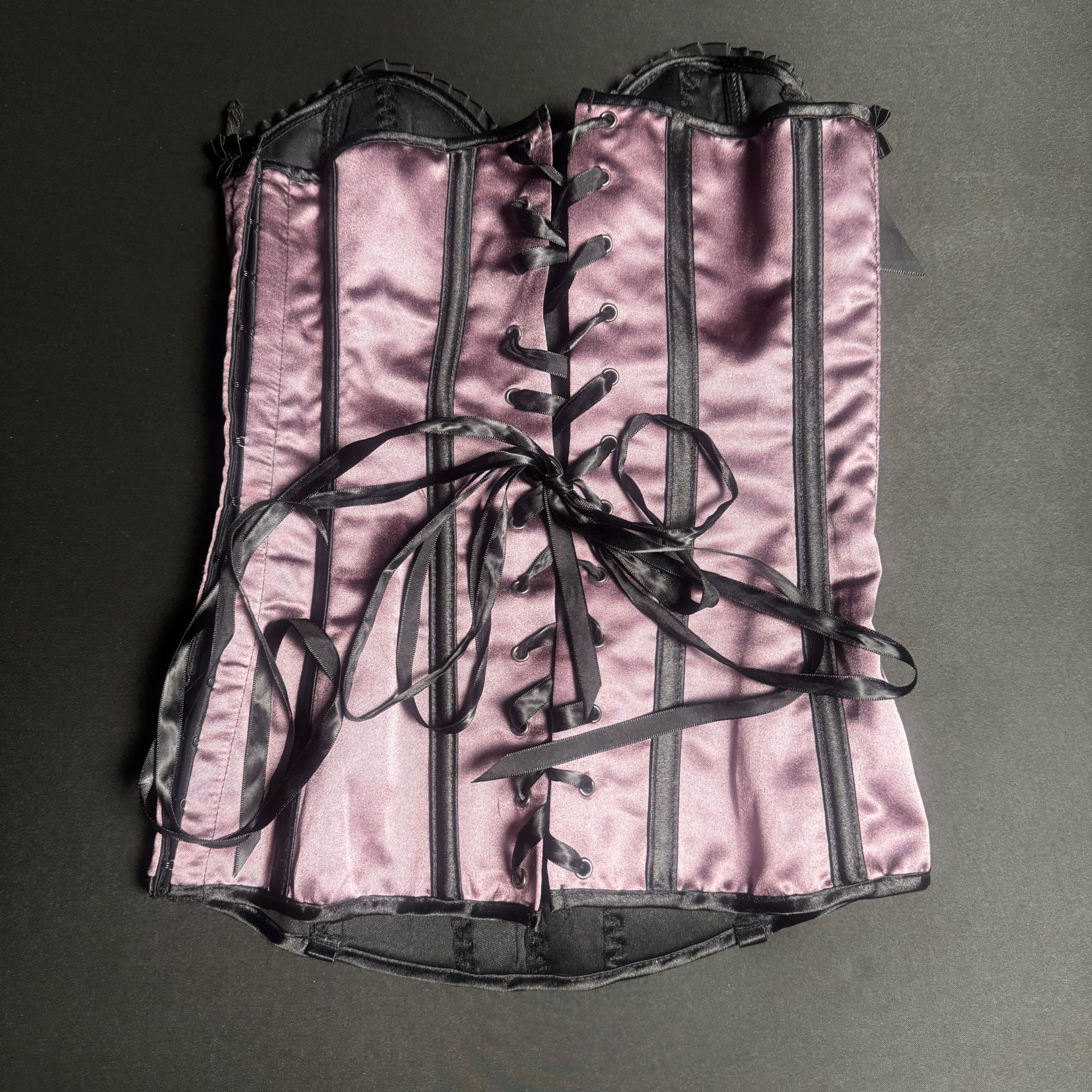 Shirley of Hollywood Pleated Ribbon Satin Corset Style 25957 Size 32 2