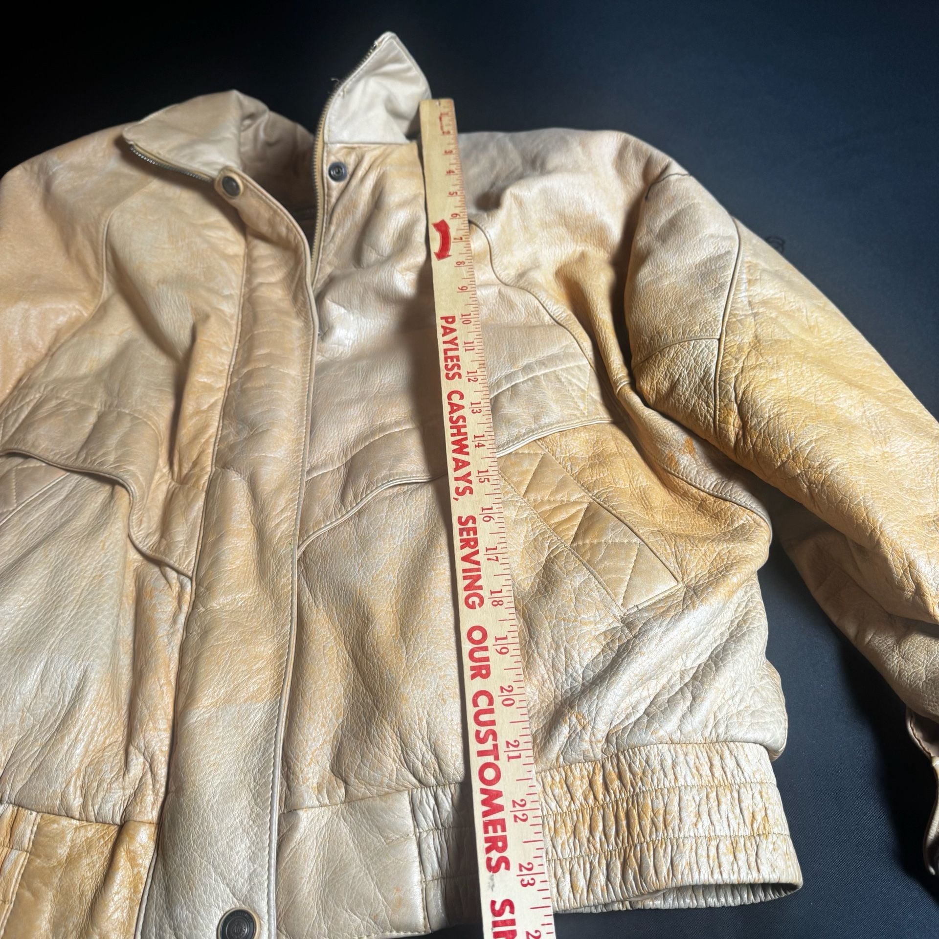 Adventure Bound by Wilsons Vintage Tan Leather Thinsulate Bomber Jacket Size L 12
