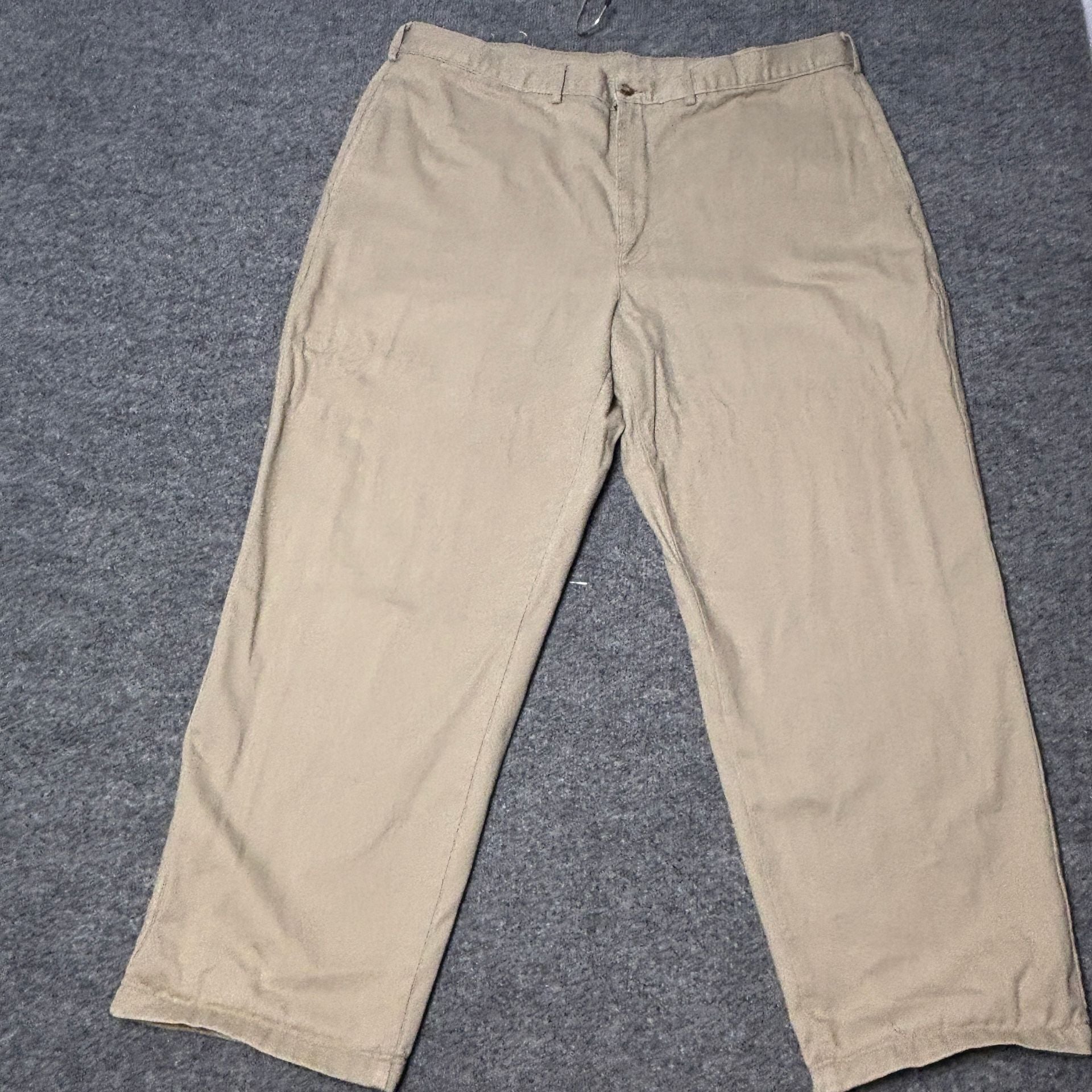 LL Bean Chino Pants Mens 42x29 Khaki Double L Natural Fit Cotton Twill HA99 2