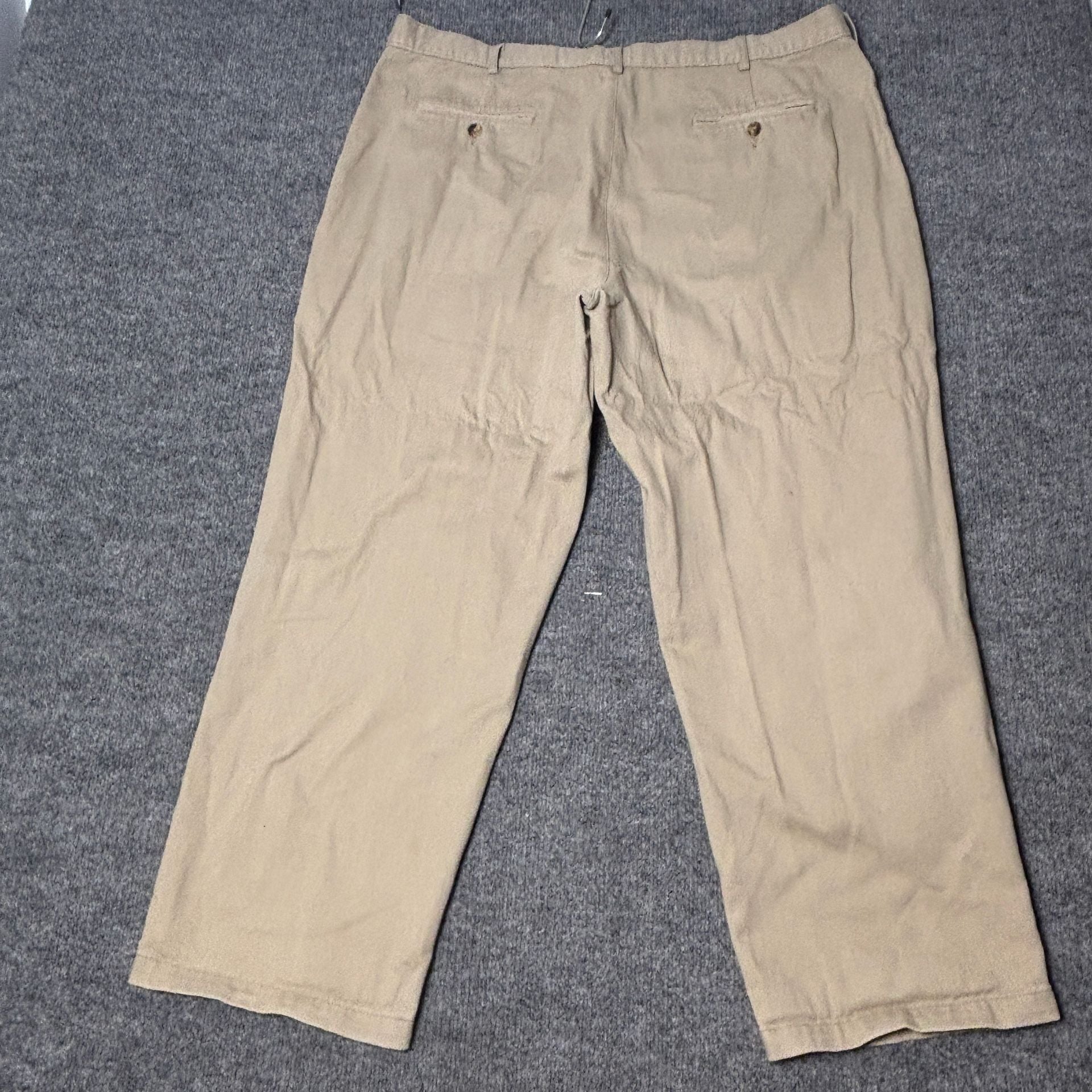 LL Bean Chino Pants Mens 42x29 Khaki Double L Natural Fit Cotton Twill HA99 3