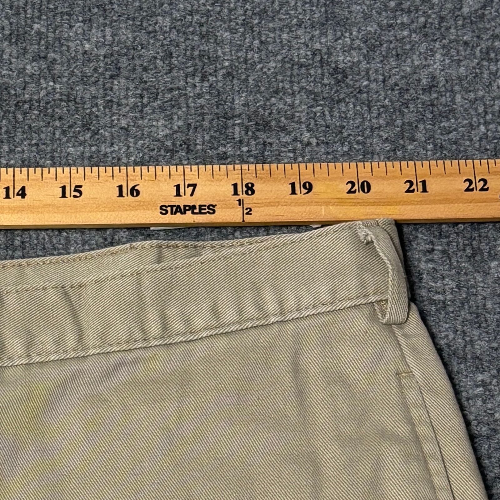 LL Bean Chino Pants Mens 42x29 Khaki Double L Natural Fit Cotton Twill HA99 9
