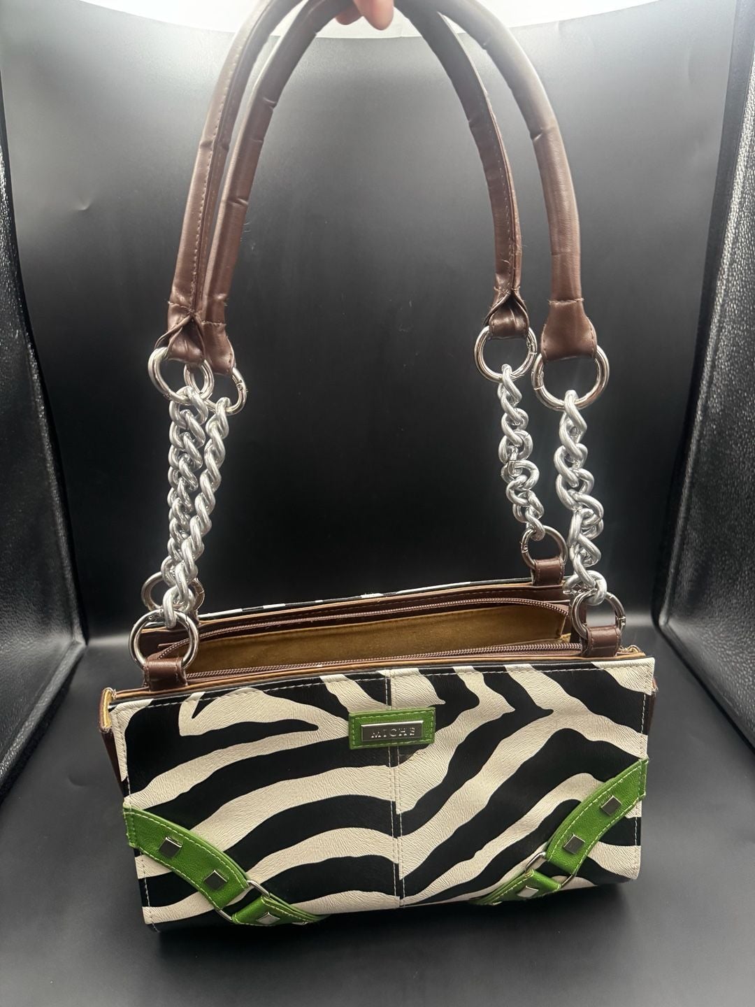 Miche Classic Purse SHELL ONLY Fits Classic Bag ZOE GREEN Black White Zebra 2