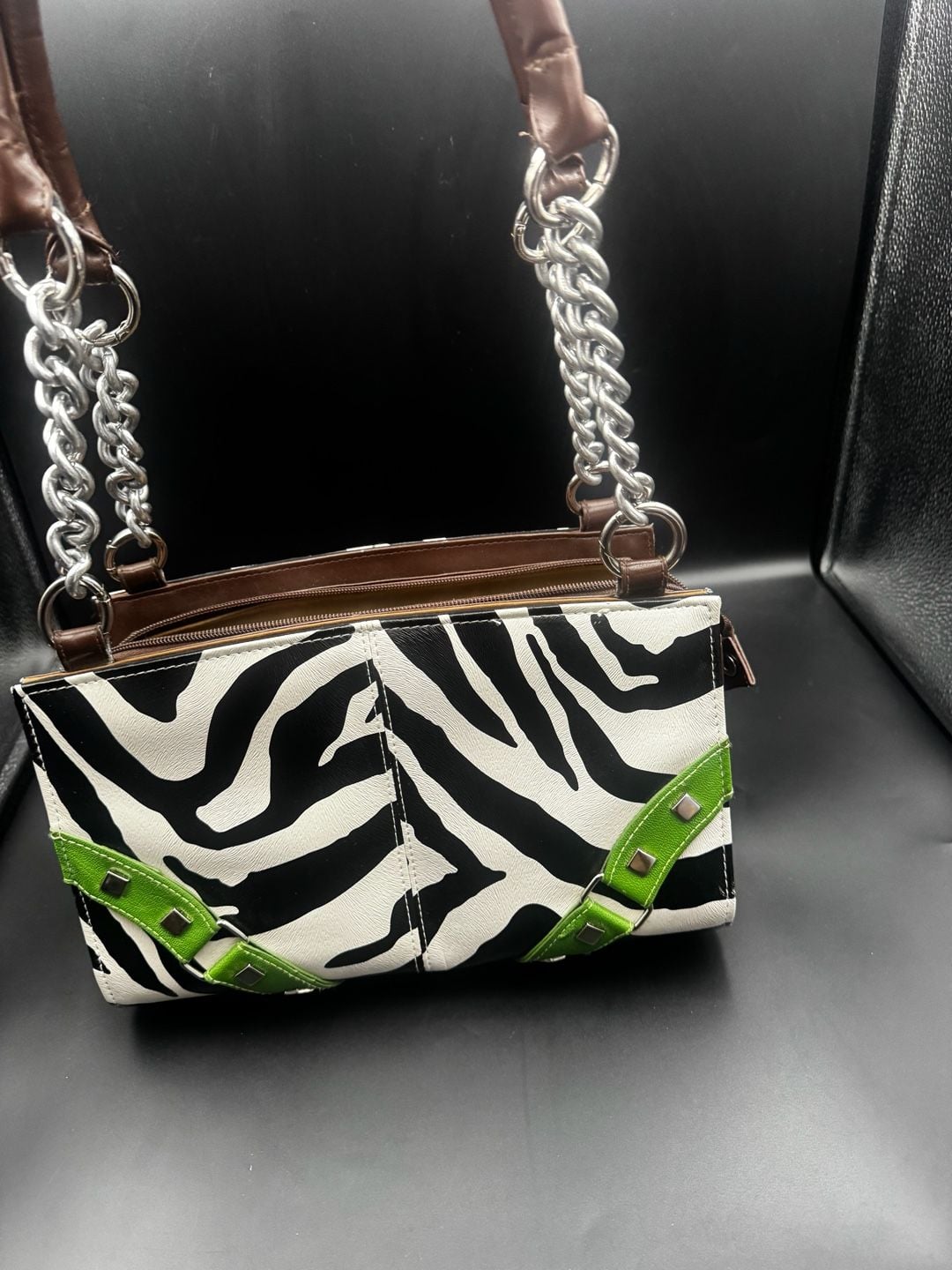Miche Classic Purse SHELL ONLY Fits Classic Bag ZOE GREEN Black White Zebra 6
