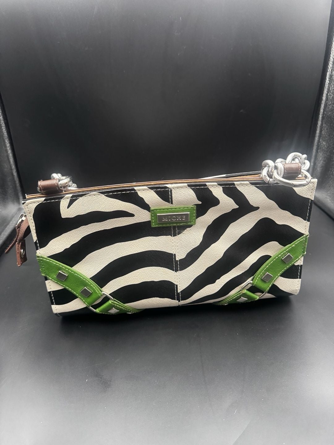 Miche Classic Purse SHELL ONLY Fits Classic Bag ZOE GREEN Black White Zebra 8