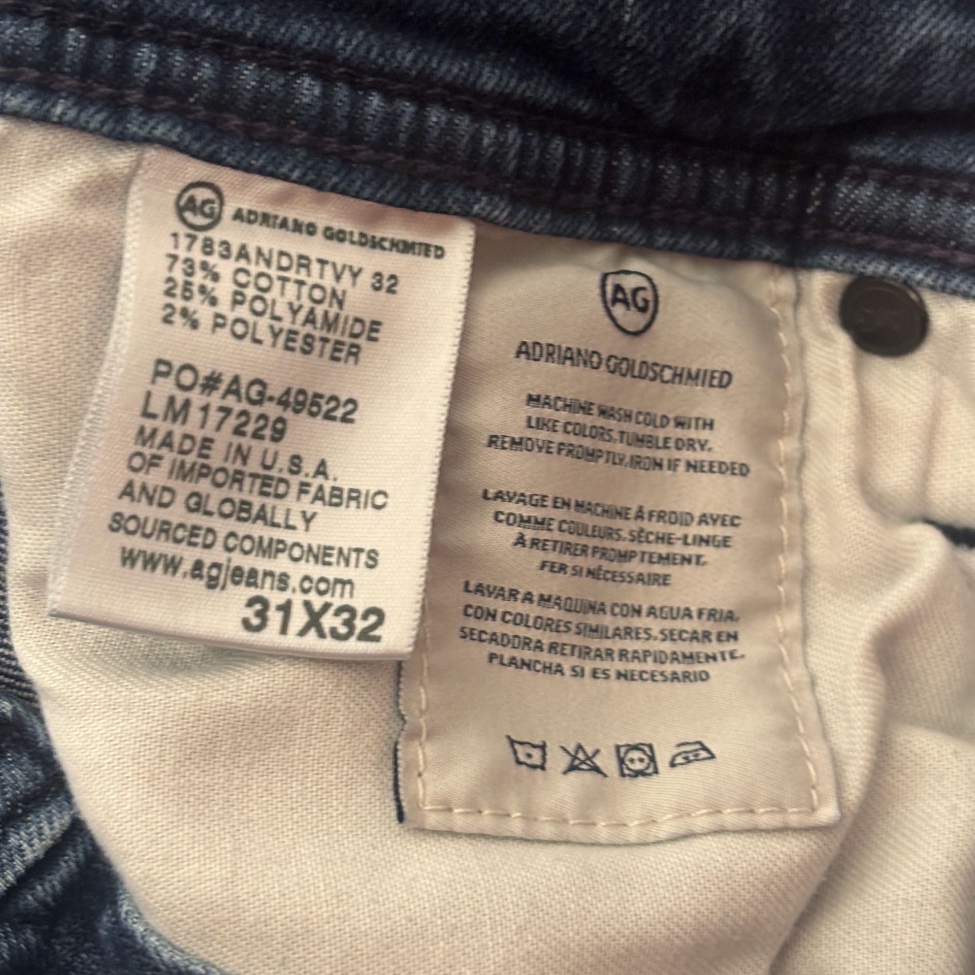AG Adriano Goldschmied Jeans Mens 31x32 Dark Wash The Tellis Modern Slim Tapered 5