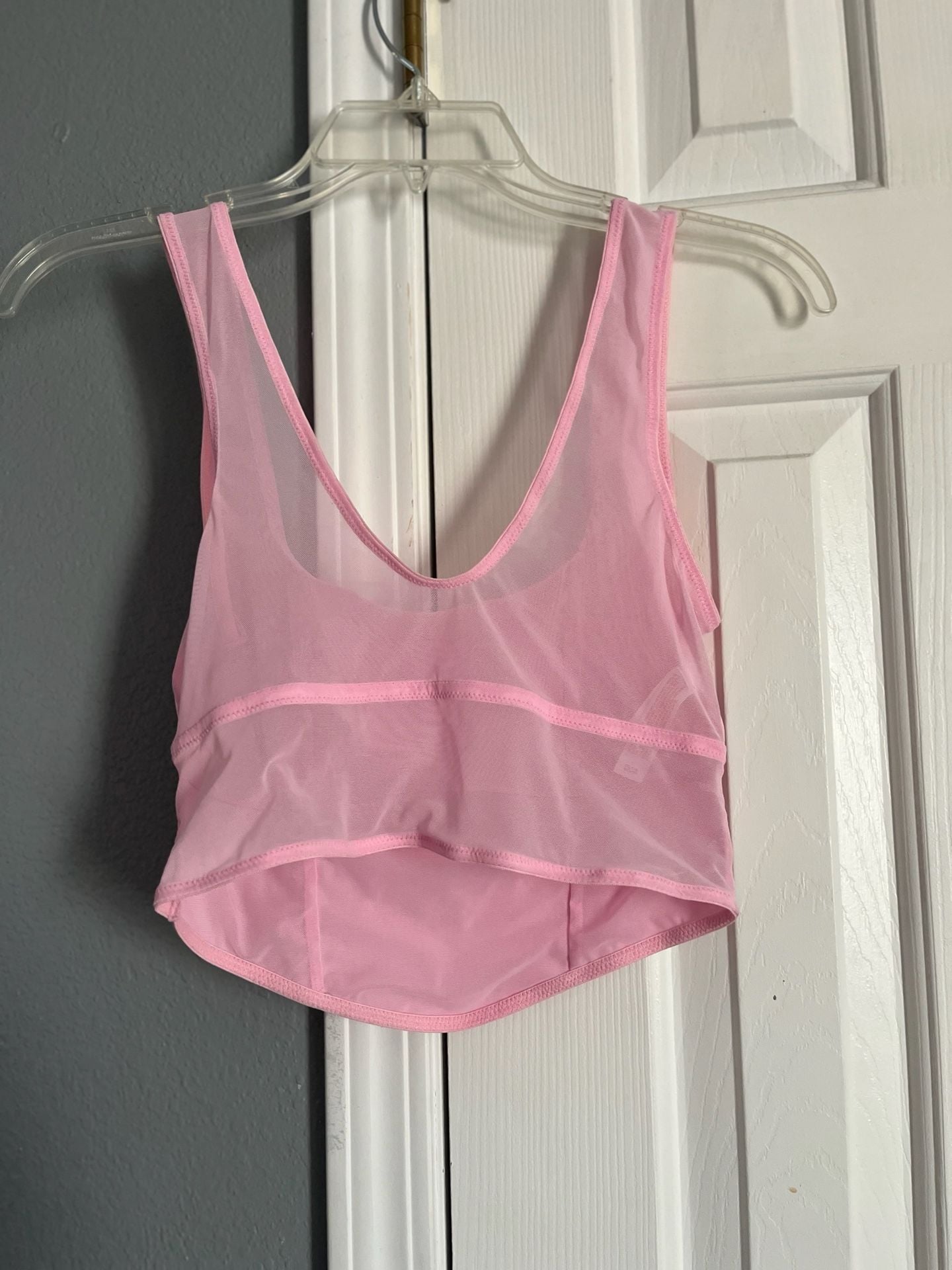 Colsie Pink Mesh Corset Style Crop Top Bralette Size M 3