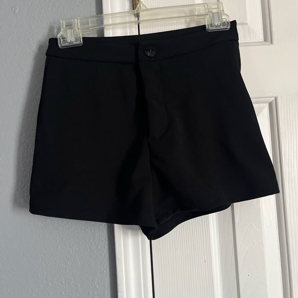 SHEIN Black High Waisted Tailored Shorts Size S (4)