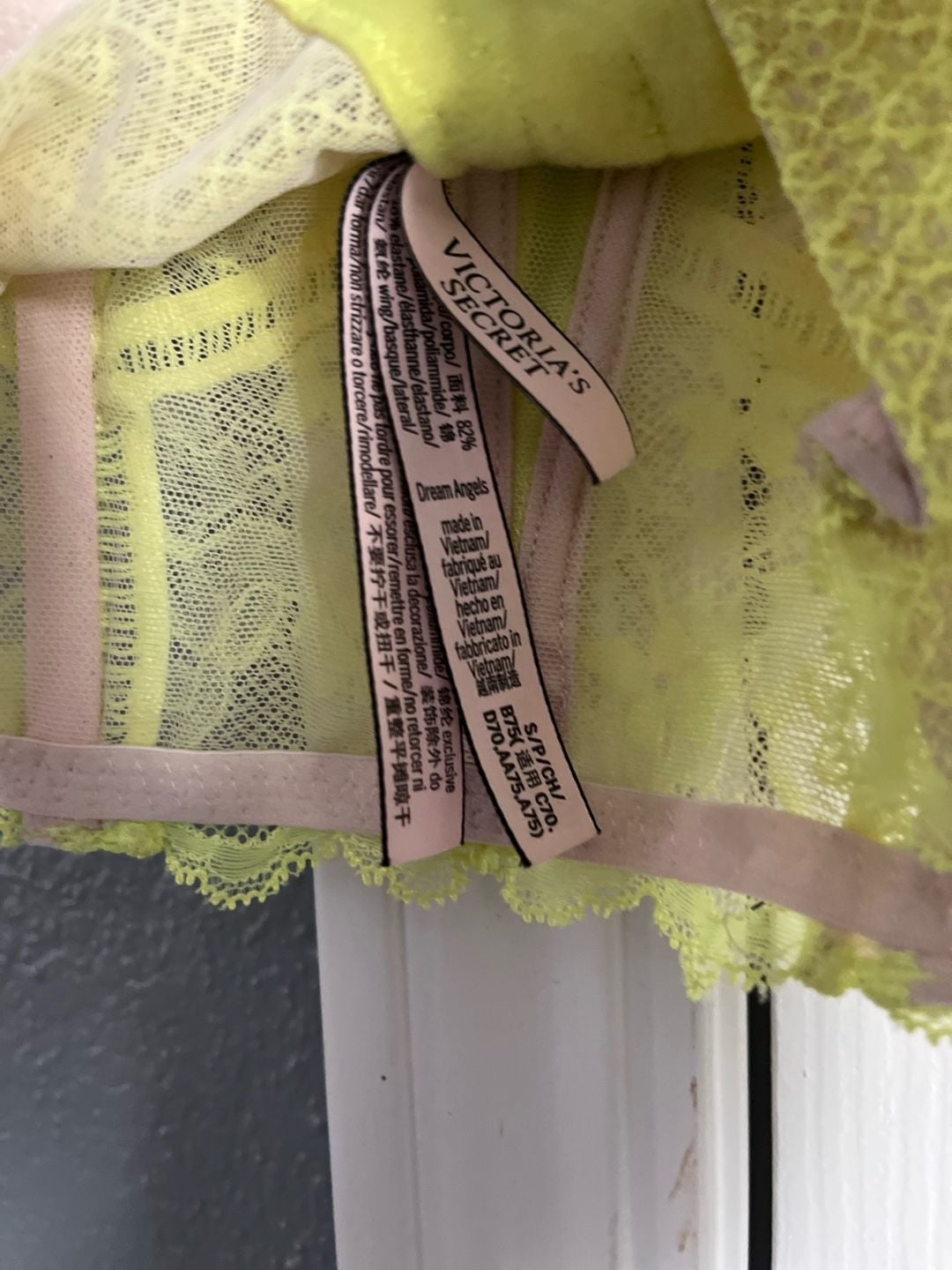 Victoria's Secret Dream Angels Neon Yellow Lace Bustier Corset Top, Size S 2