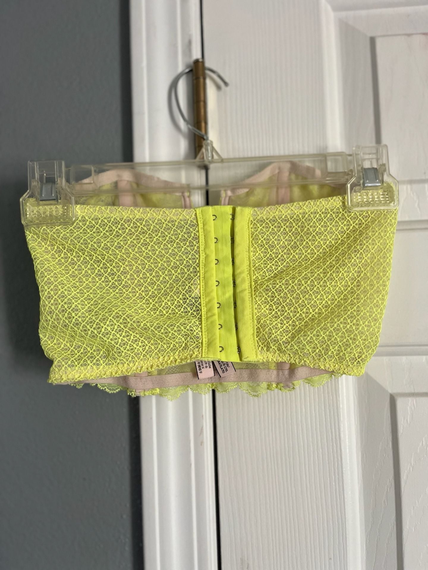 Victoria's Secret Dream Angels Neon Yellow Lace Bustier Corset Top, Size S 3