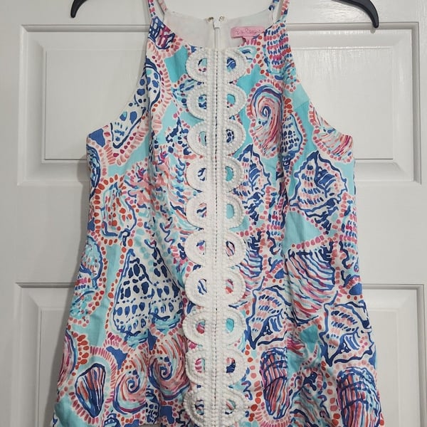 Lilly Pulitzer Tabbie Tank Top Shell Me About It Print Size 10