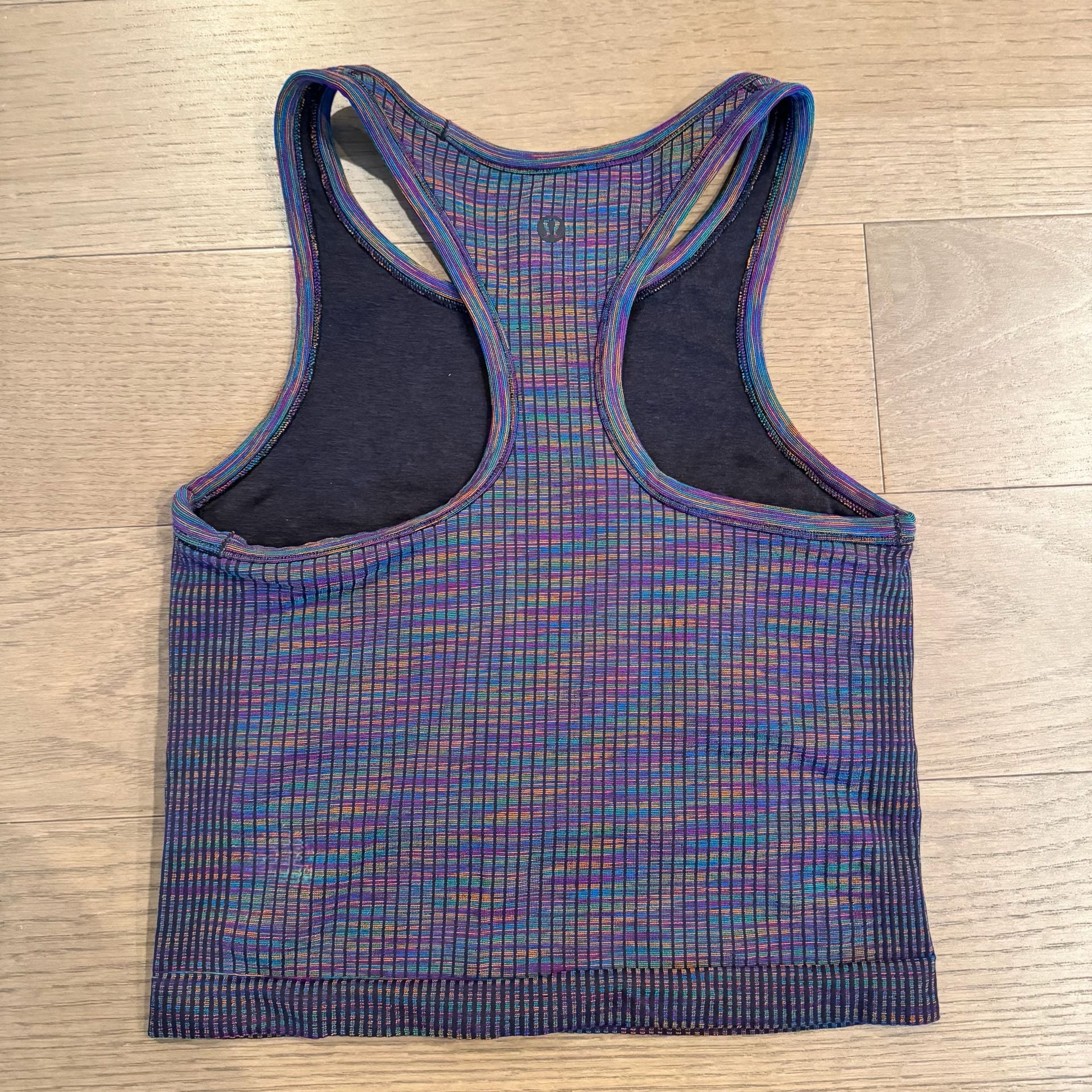 Lululemon Ebb to Street Racerback Crop Tank Purple Multi Stripe 4