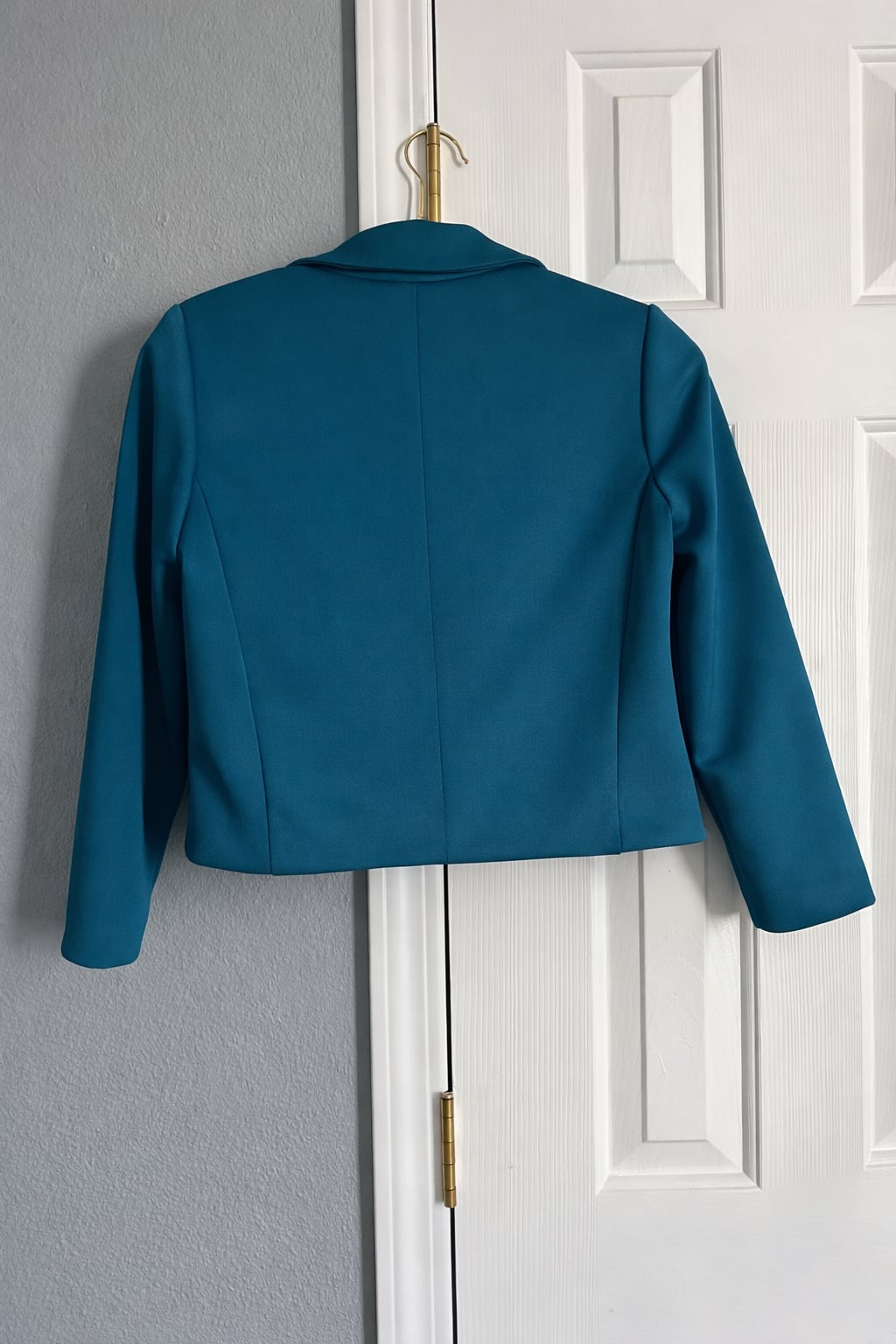 Shelby + Palmer Teal Cropped Double-Breasted Blazer Size 0 1