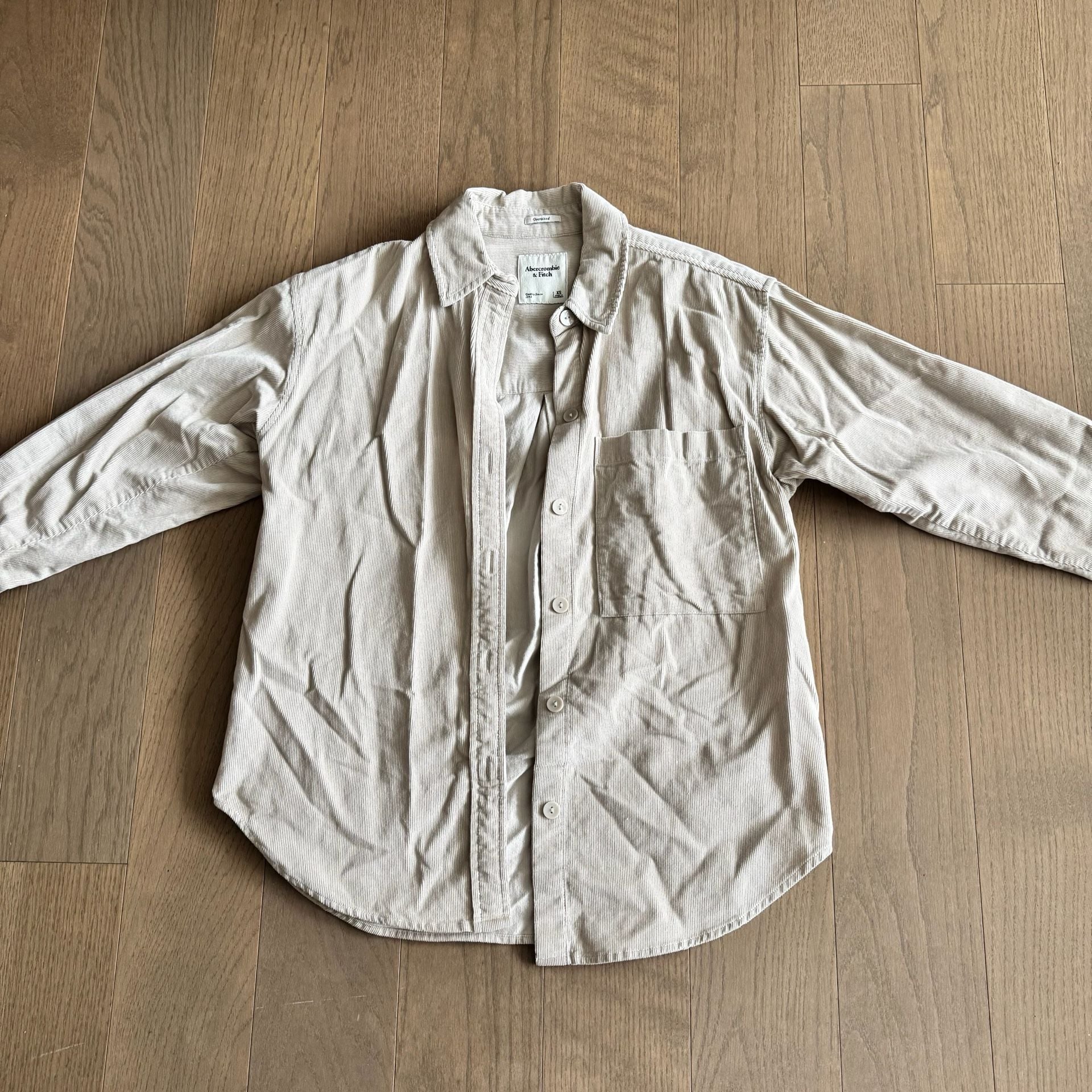 Abercrombie & Fitch Oversized Corduroy Button-Up Shirt, Size XS 3