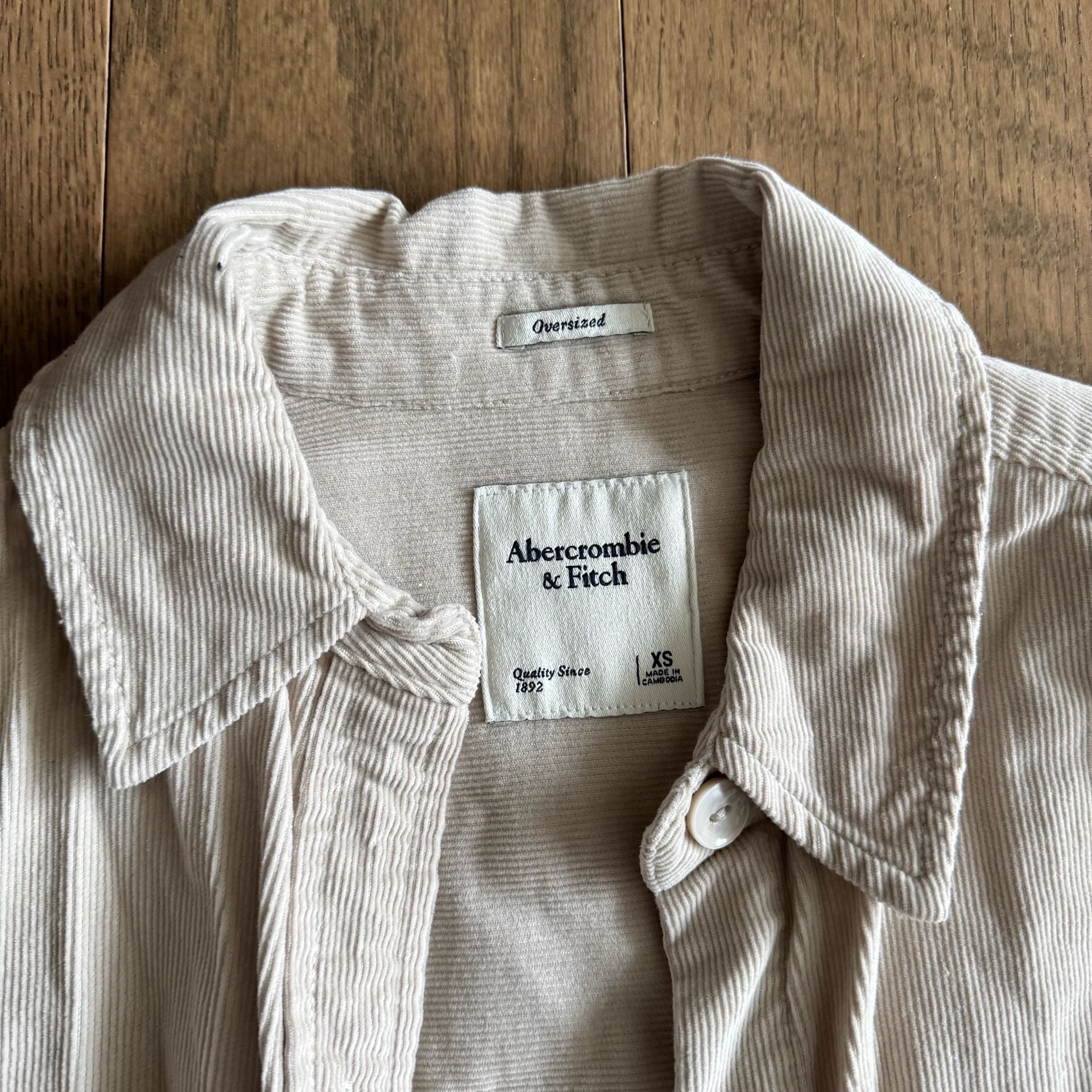 Abercrombie & Fitch Oversized Corduroy Button-Up Shirt, Size XS 4