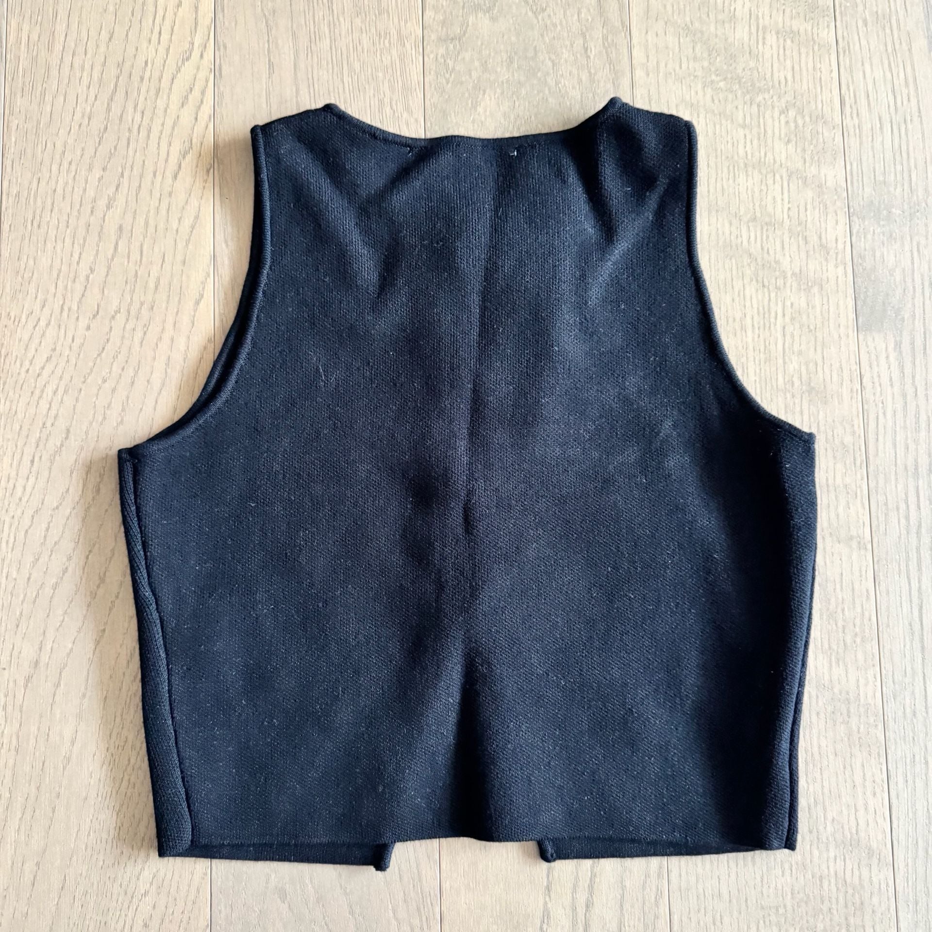 Zara Black Knit Button Top 5