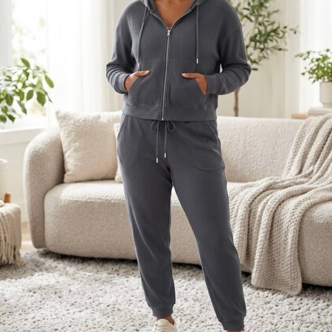 Auden 3-Piece Waffle Knit Lounge Set 1