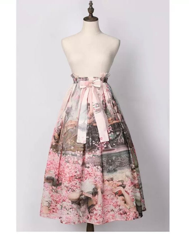 Balladeer The Feast of Roses Painting Print Lolita Skirt Art CLA Elegant Unique Coquette 2