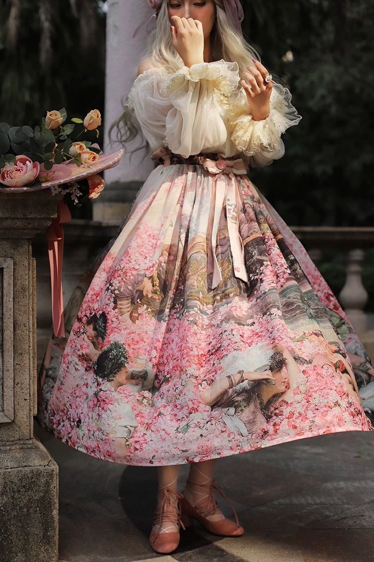 Balladeer The Feast of Roses Painting Print Lolita Skirt Art CLA Elegant Unique Coquette 3