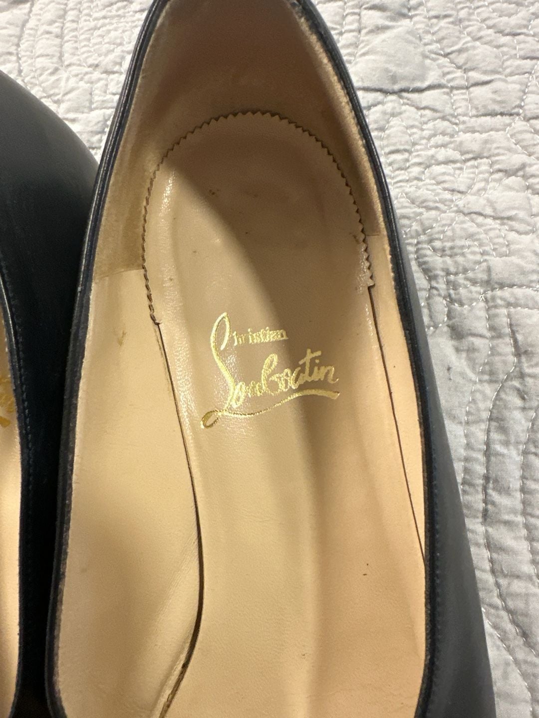 Christian Louboutin Vintage Black Leather LOVE Ballet Flats Size 40 3