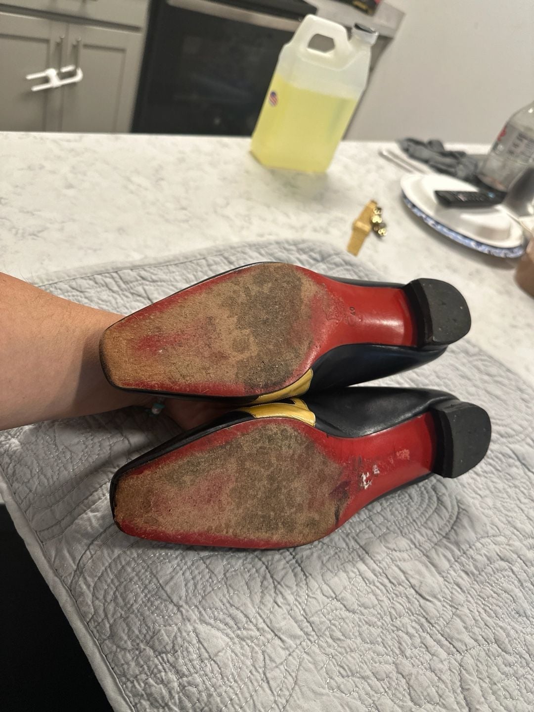 Christian Louboutin Vintage Black Leather LOVE Ballet Flats Size 40 4
