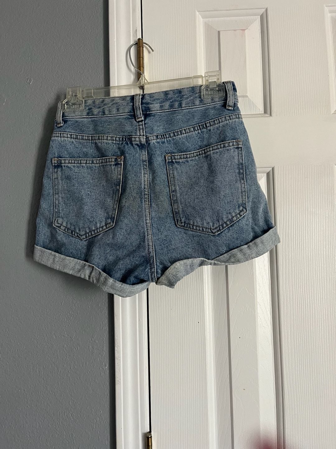SHEIN High Waist Pleated Cuffed Denim Shorts Size XS 2