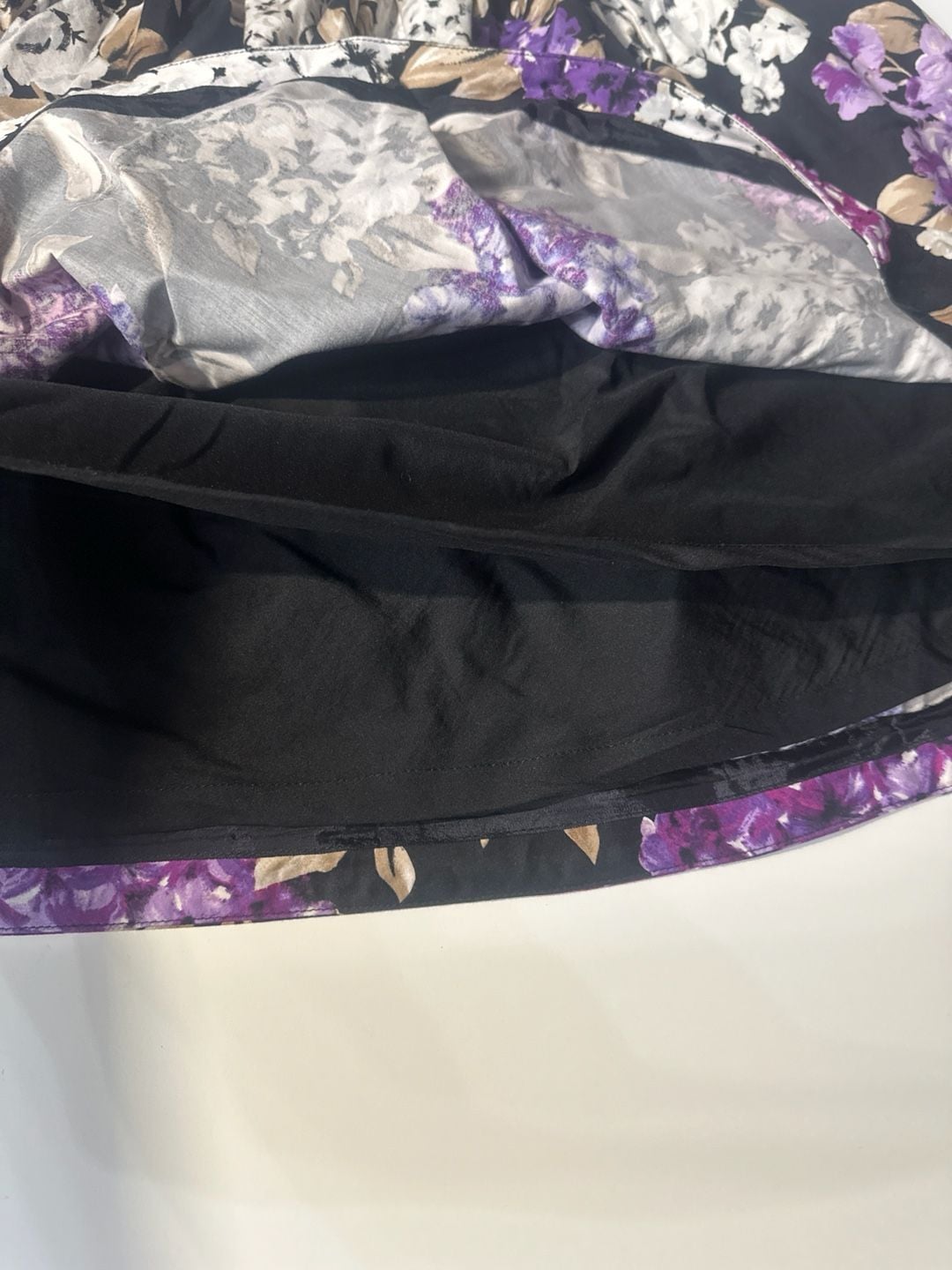 White House Black Market Purple Floral Hydrangea Print Skirt Size 8 4