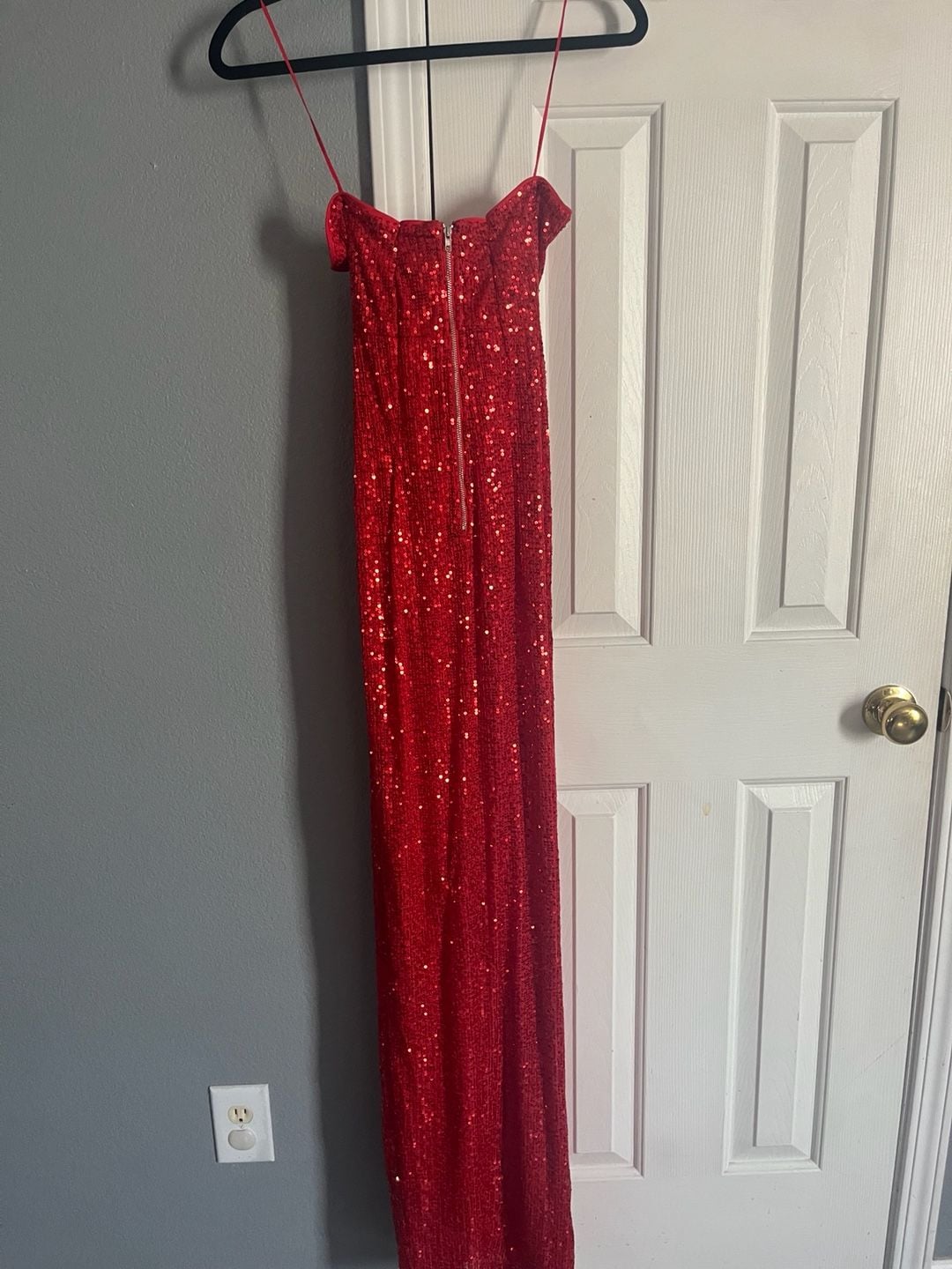 Fashion Nova Celeste Sequin Maxi Dress Red Size XS 3