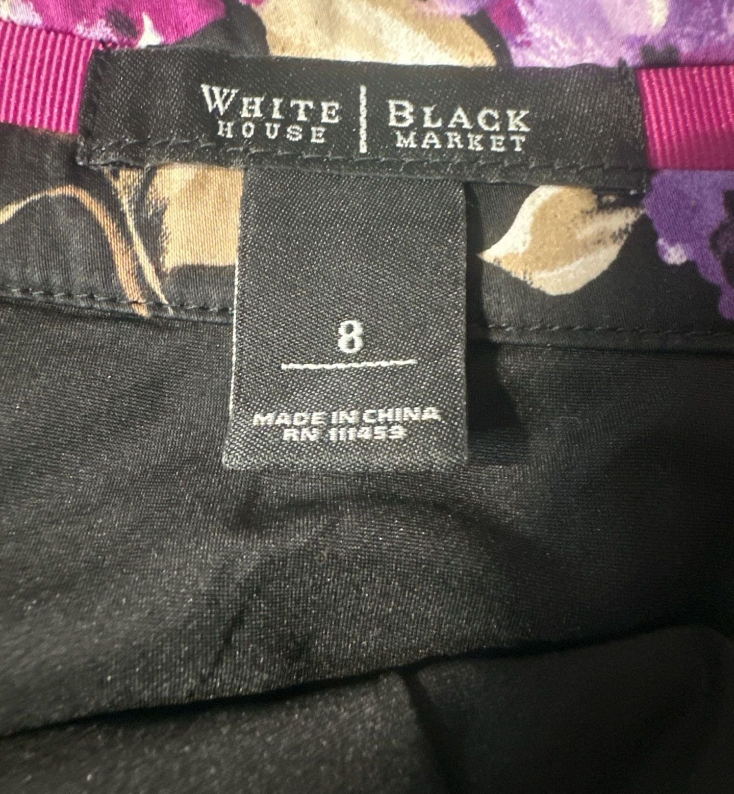 White House Black Market Purple Floral Hydrangea Print Skirt Size 8 8