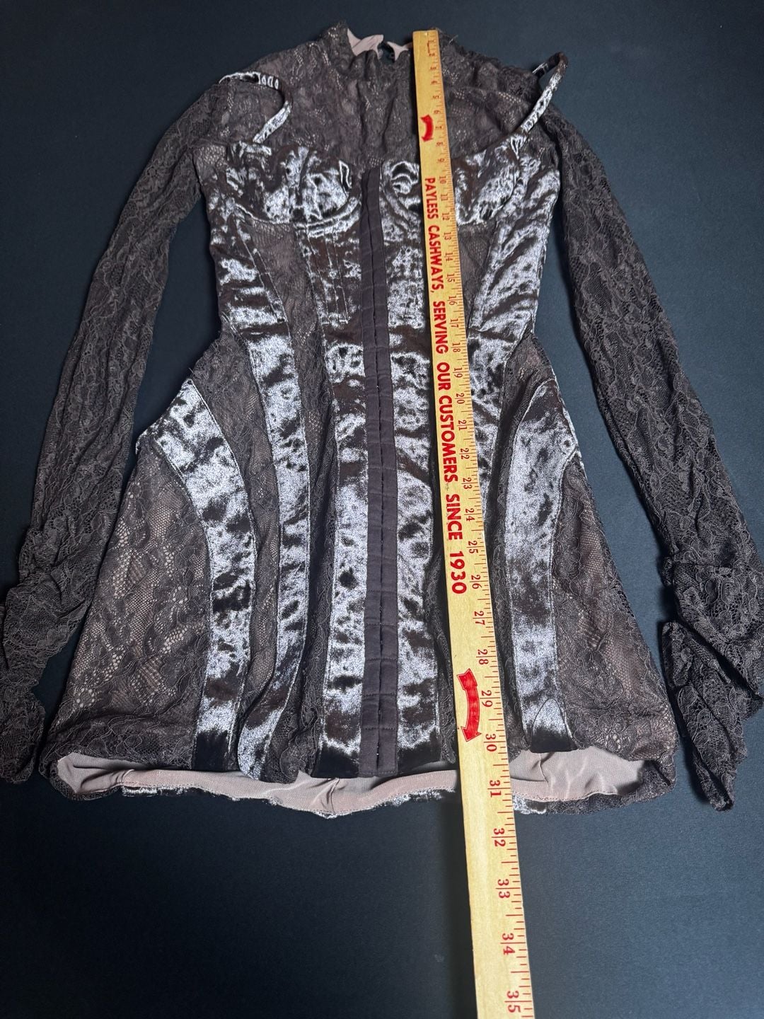 House of CB "Marica" brown velvet mini... 4