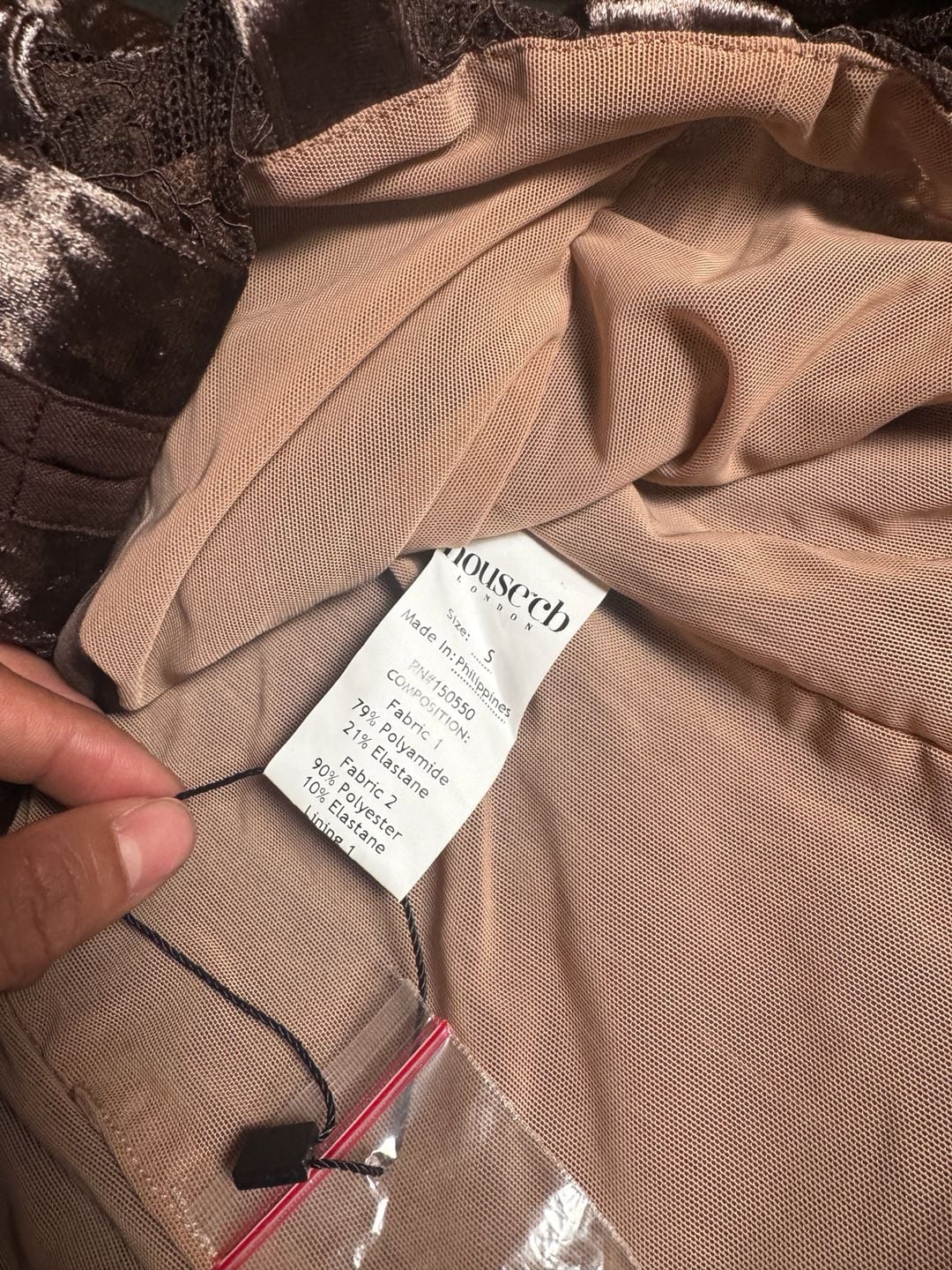 House of CB "Marica" brown velvet mini... 6