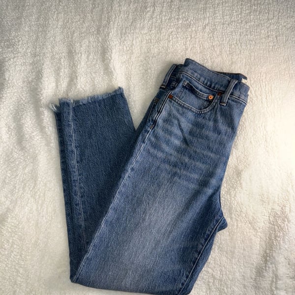 15-Madewell The Perfect Vintage Jean High-Rise Straight Leg Medium Wash size 28