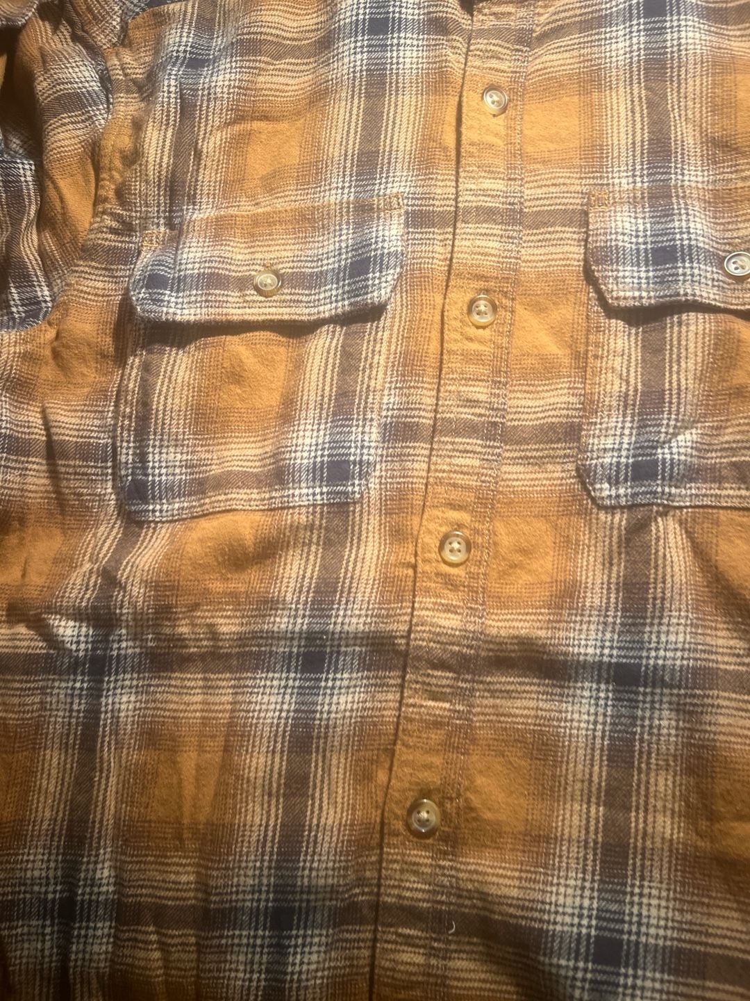 Old Navy Hooded Double-Brushed Plaid Flannel Shirt, Size L 2