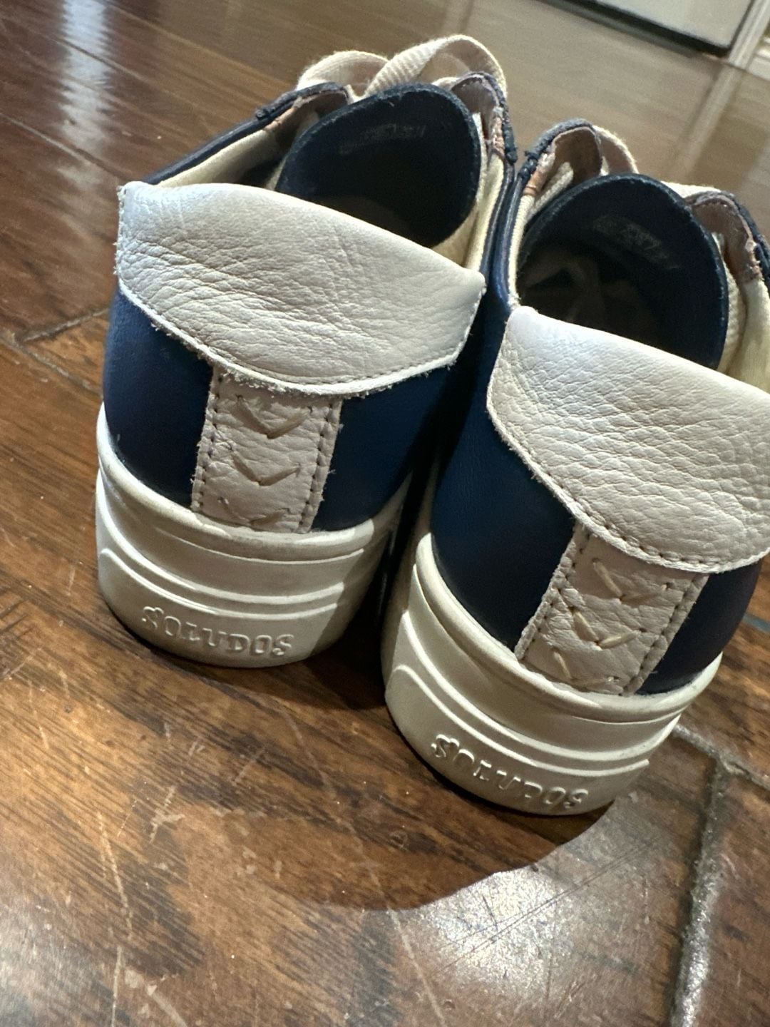 Soludos Ibiza Classic Navy Leather Sneakers Size 7 8