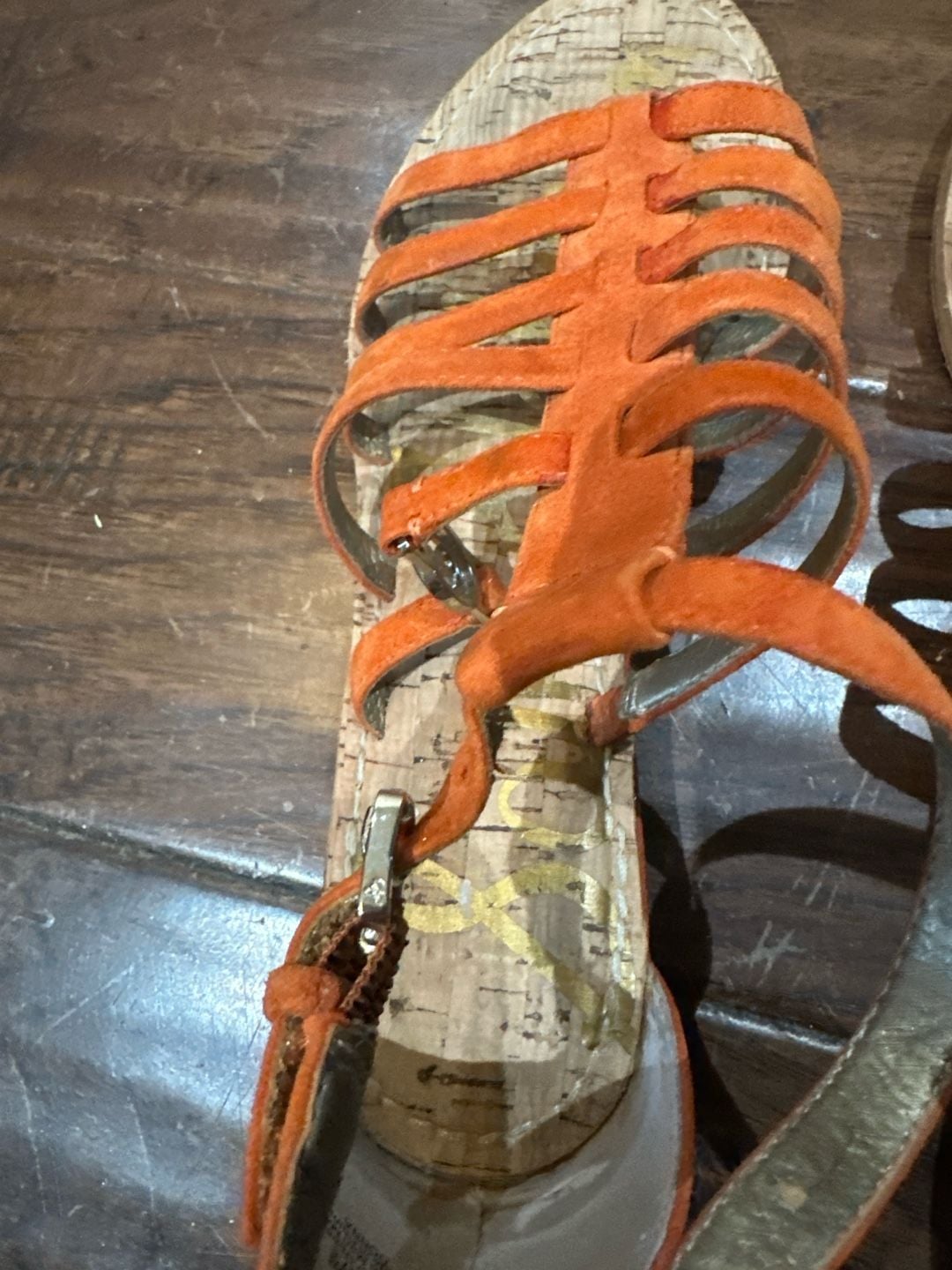 Sam Edelman Gretchen Orange Suede Gladiator Sandals Size 7M 4