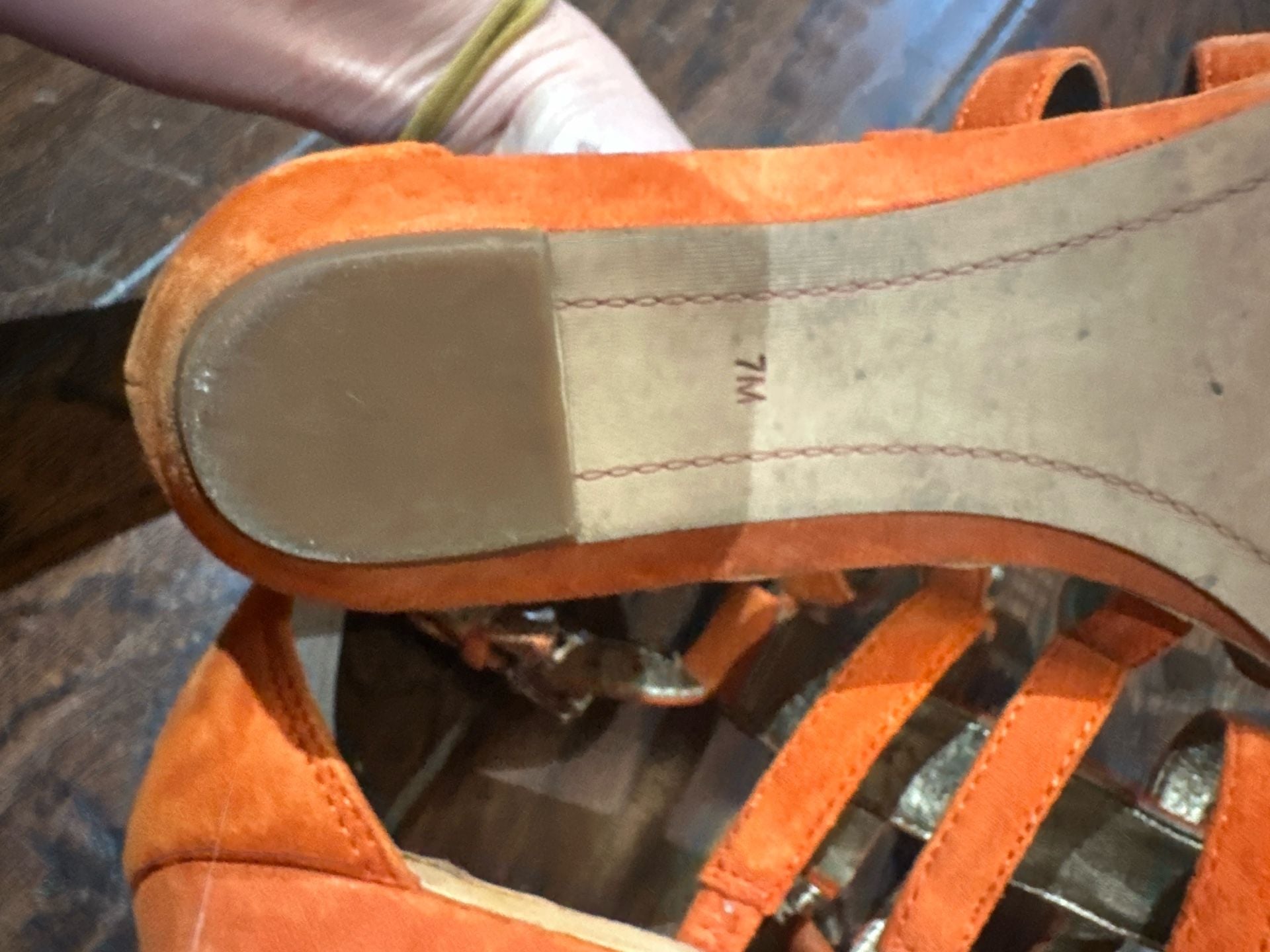 Sam Edelman Gretchen Orange Suede Gladiator Sandals Size 7M 6