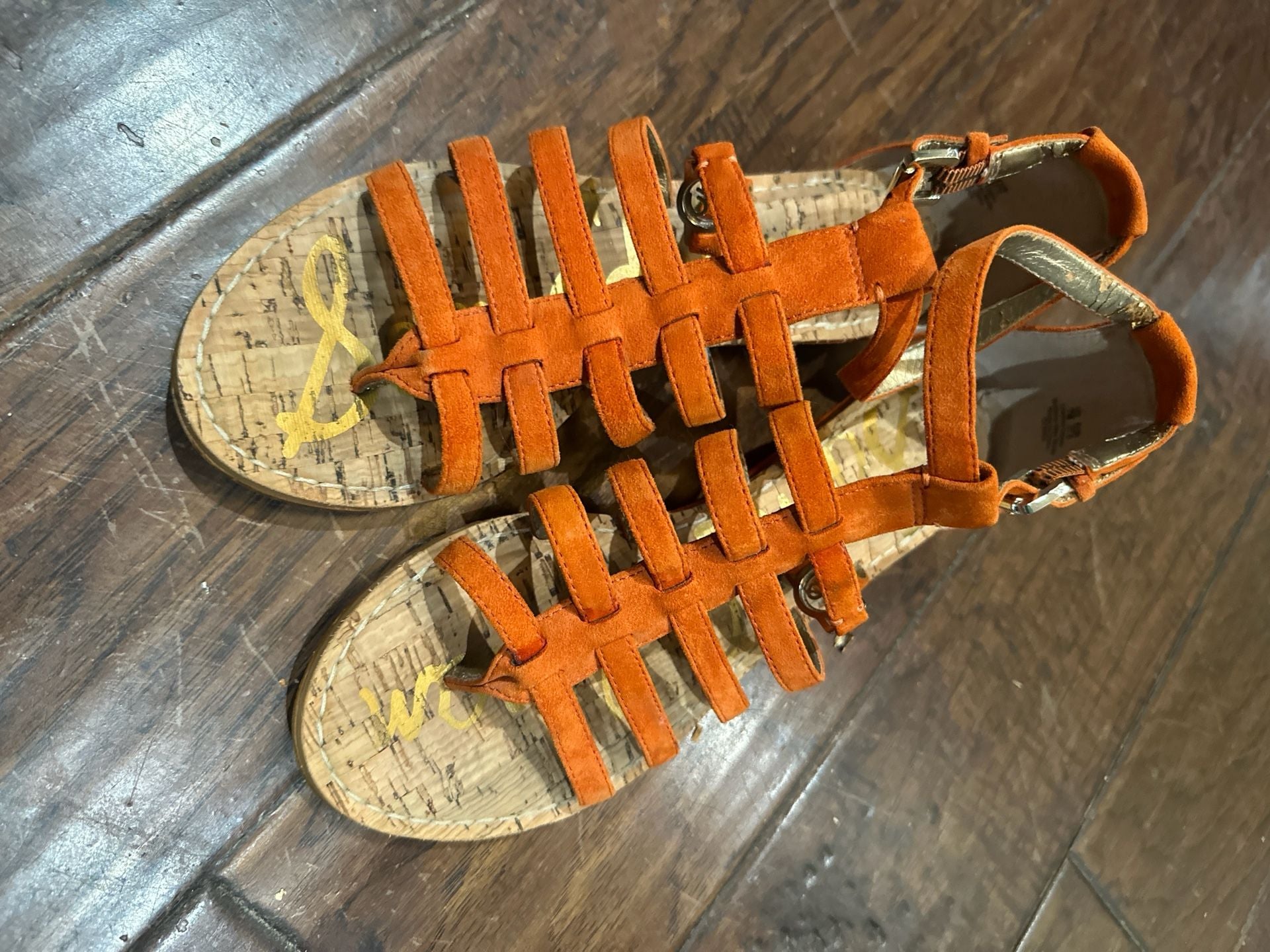 Sam Edelman Gretchen Orange Suede Gladiator Sandals Size 7M 7
