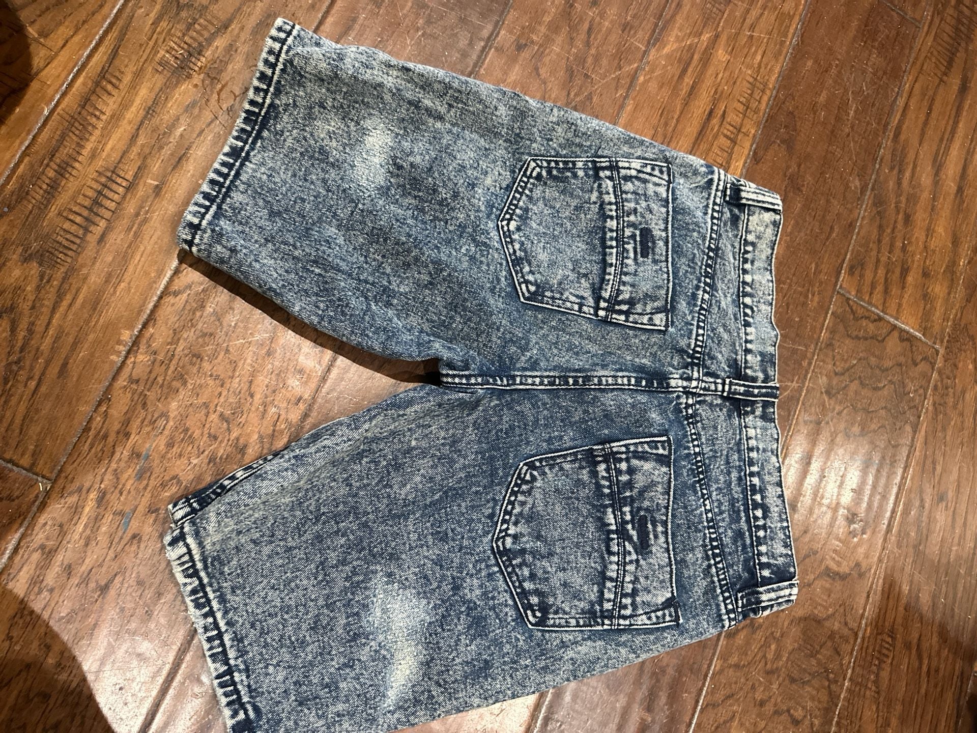 RSQ London Skinny Distressed Acid Wash Denim Shorts Size 30 7