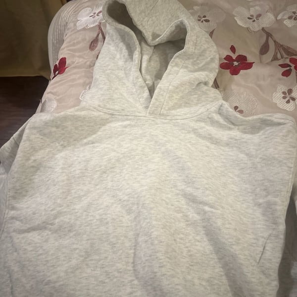 Old Navy Light Grey Heathered Fleece Pullover Hoodie Size L