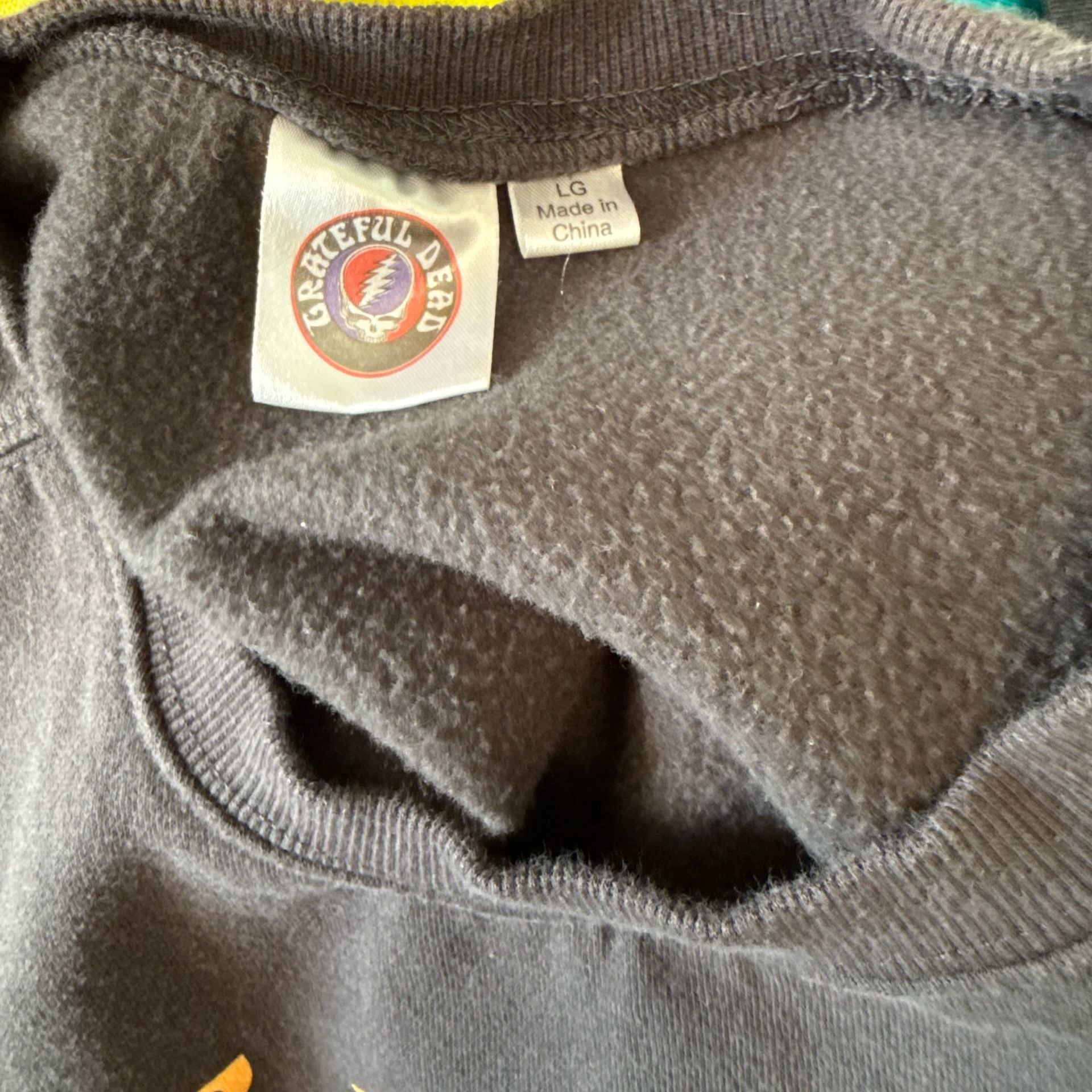 Grateful Dead Bertha Skull and Roses Graphic Sweatshirt Charcoal Grey Size Large 4
