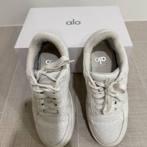 Alo X 01 Classic White Leather Sneakers w/ Gum bottom
