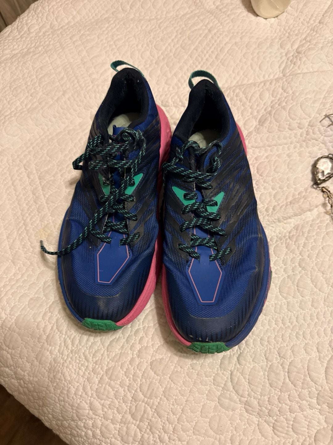 Hoka Speedgoat 4 Trail Running Shoes Blue Pink Green 2