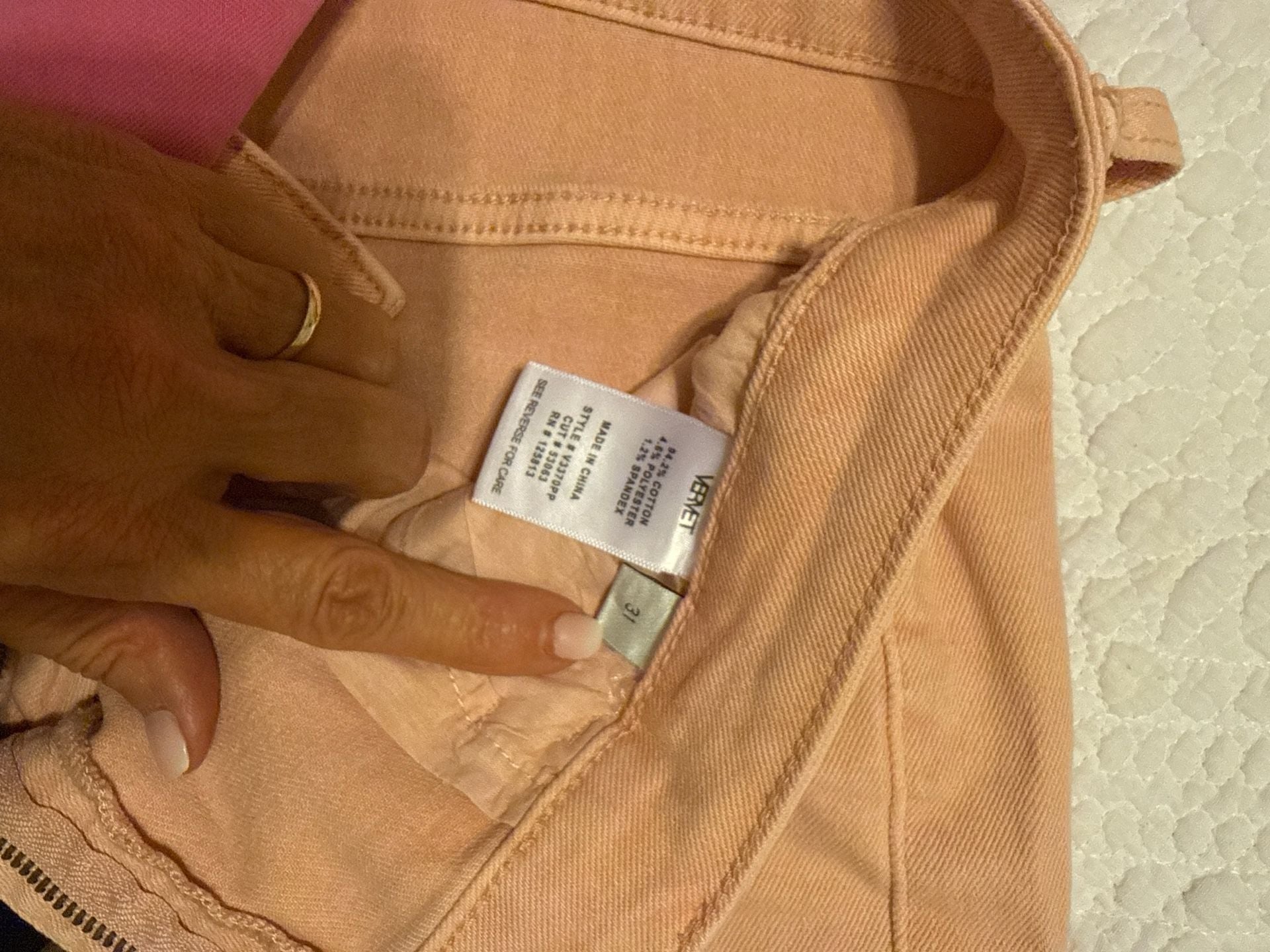 Vervet High Rise Frayed Hem Wide Leg Jeans in Apricot Size 31 3