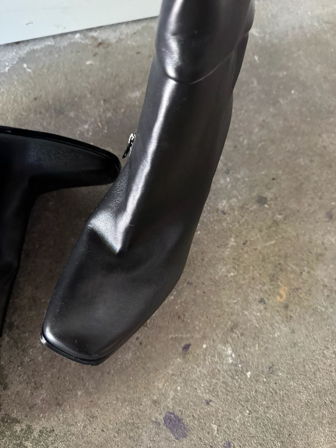 Black Leather Square Toe Over-the-Knee Boots Women’s Size 9 New 9