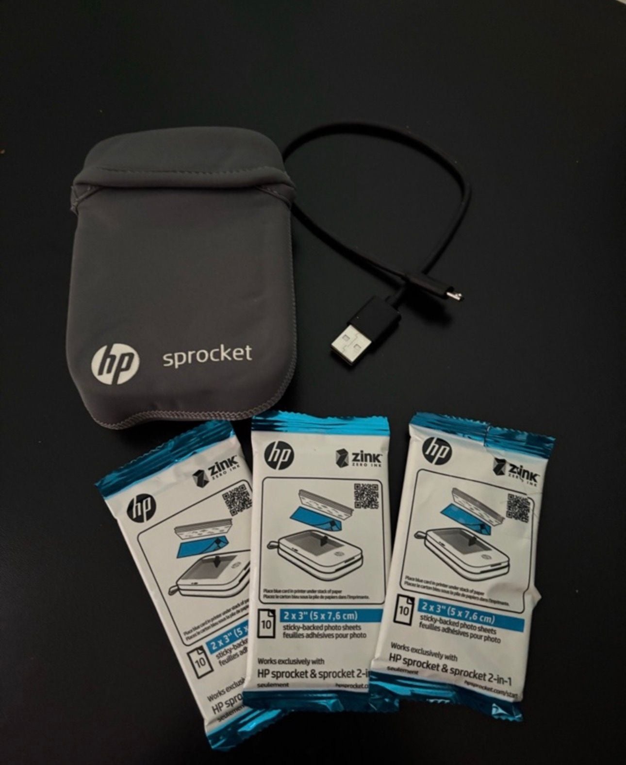 HP Sprocket (2nd Edition) Portable Photo Printer Luna Pearl Bundle with Case and 30 Sheets Zink Paper 3
