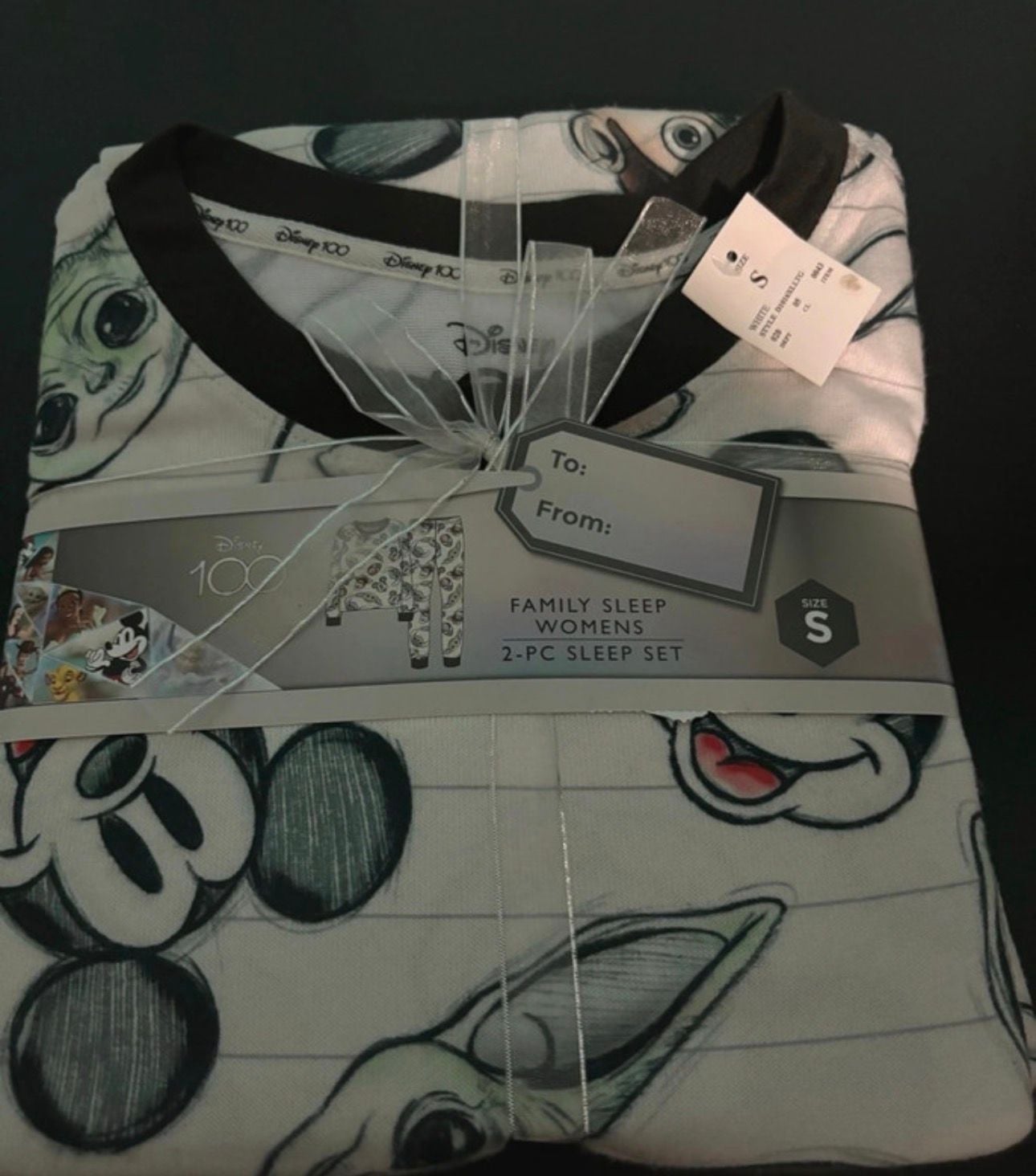 Disney 100 Women's 2-Piece Family Sleep Set Mickey Mouse Grogu Sketch Print Size S 1
