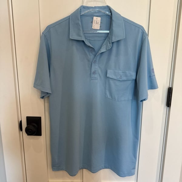 Ben Sherman Sport Men's Light Blue Performance Golf Polo Shirt Size Large