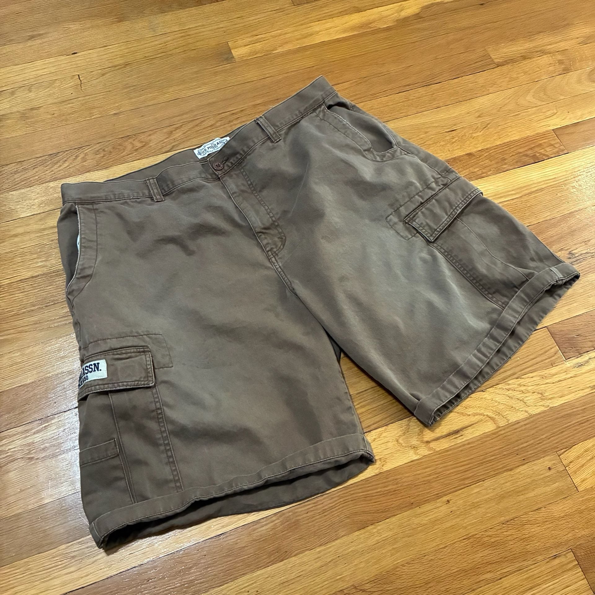 U.S. Polo Assn. Men's Brown Cotton baggy Cargo Shorts Size 42 2