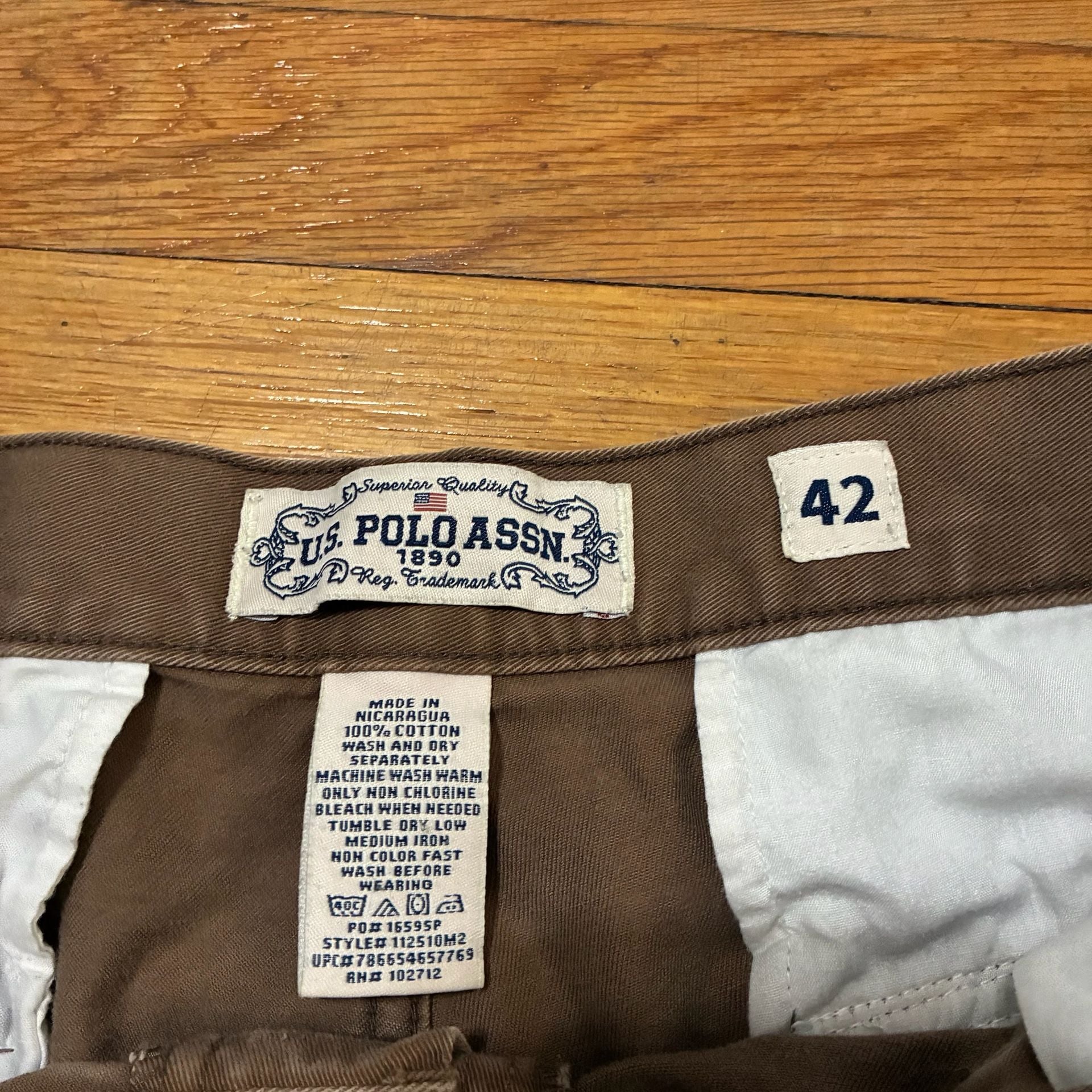 U.S. Polo Assn. Men's Brown Cotton baggy Cargo Shorts Size 42 4